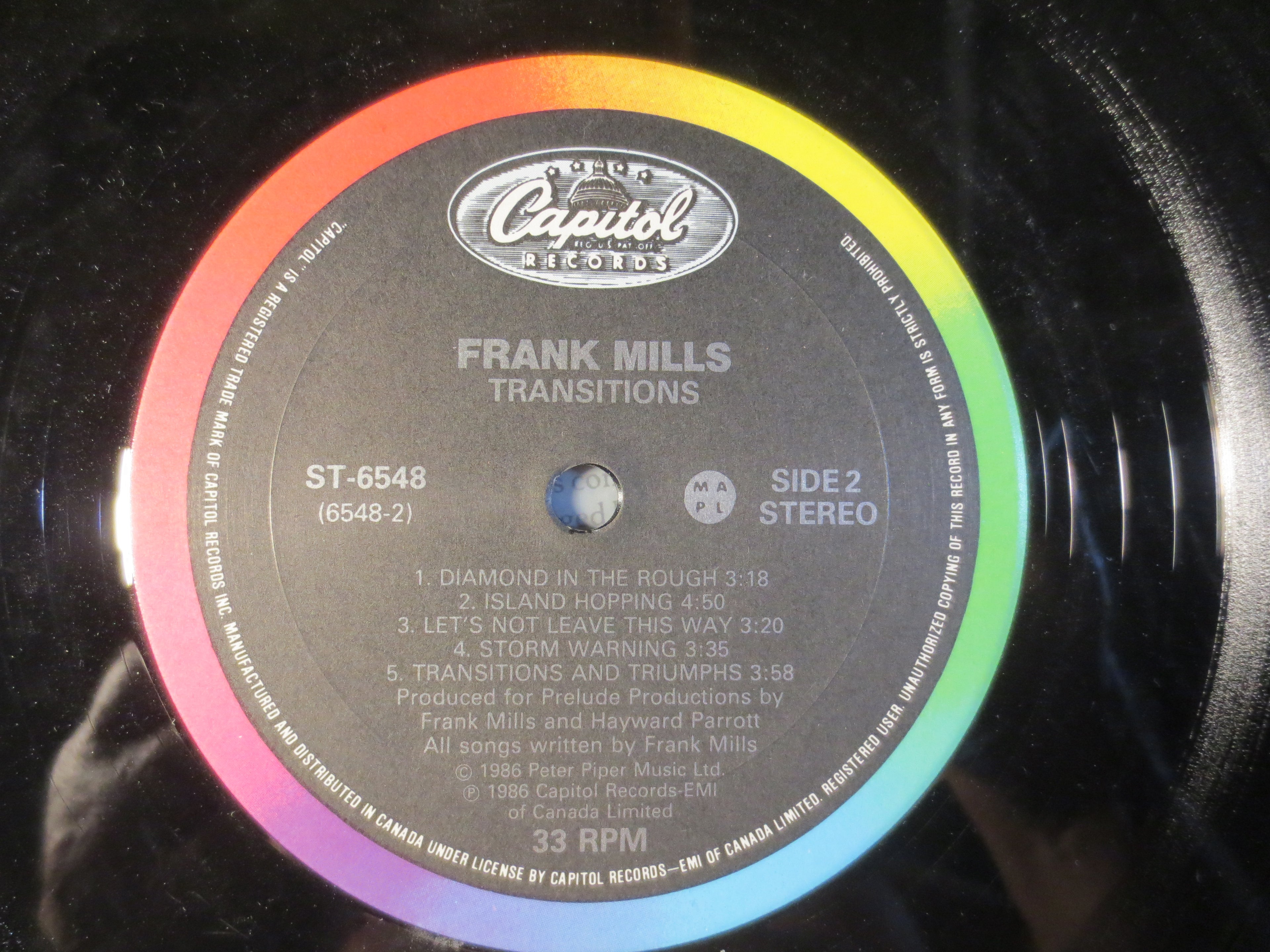 Frank Mills – Transitions (1986) Vinyl LP