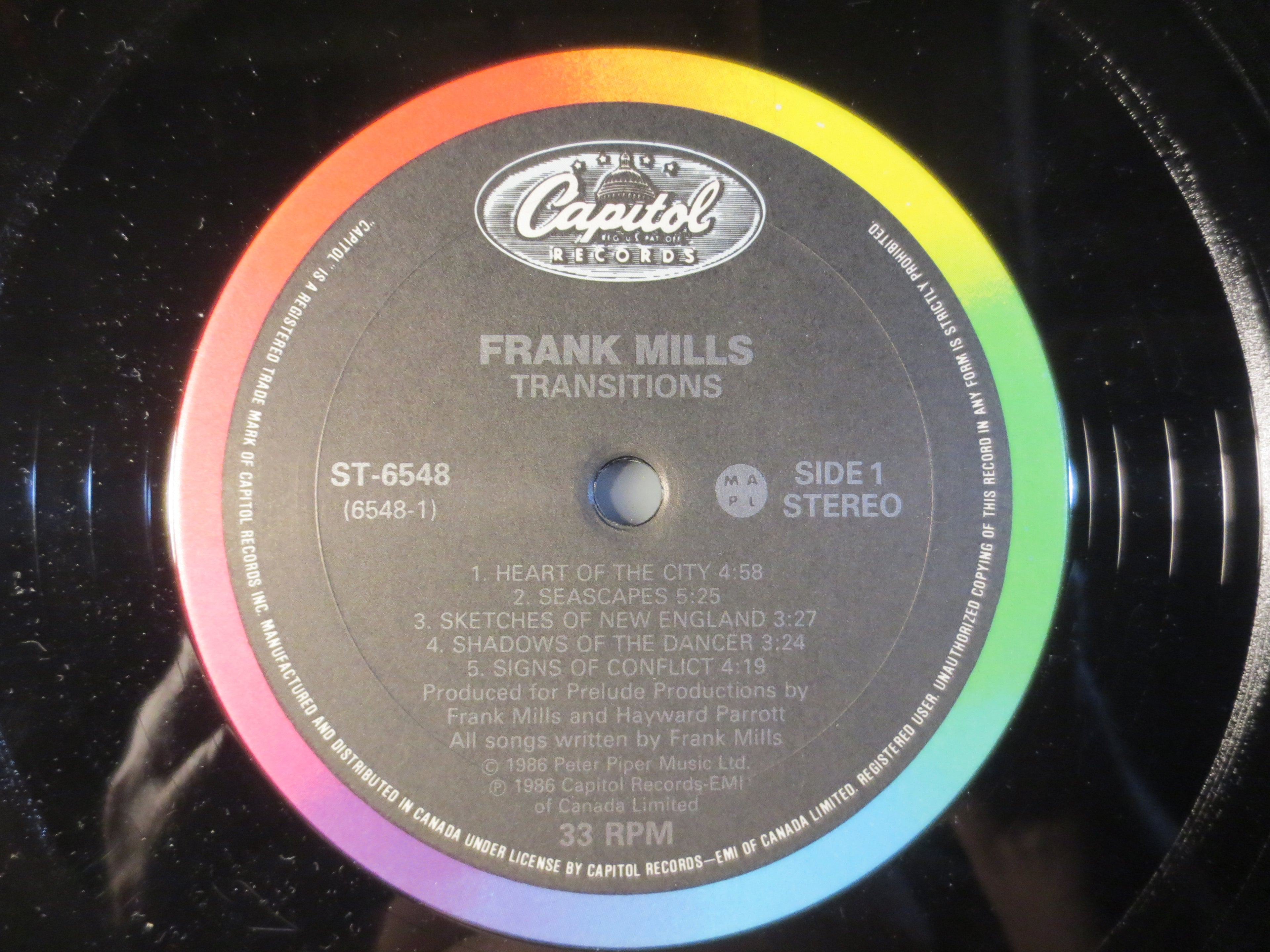 Frank Mills – Transitions (1986) Vinyl LP