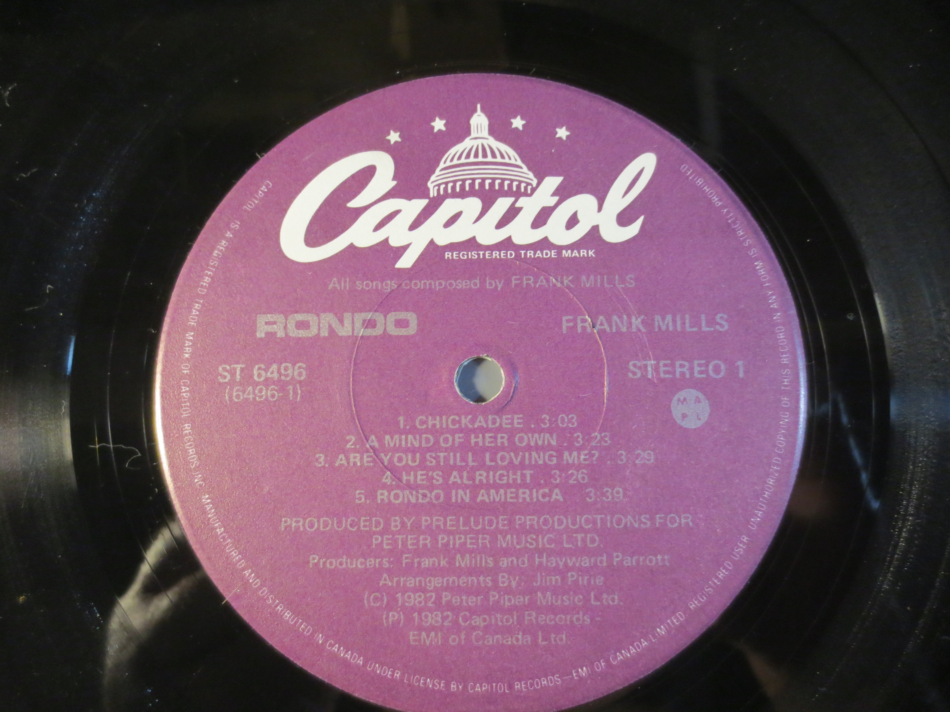 Frank Mills – Rondo (1982) Vinyl LP