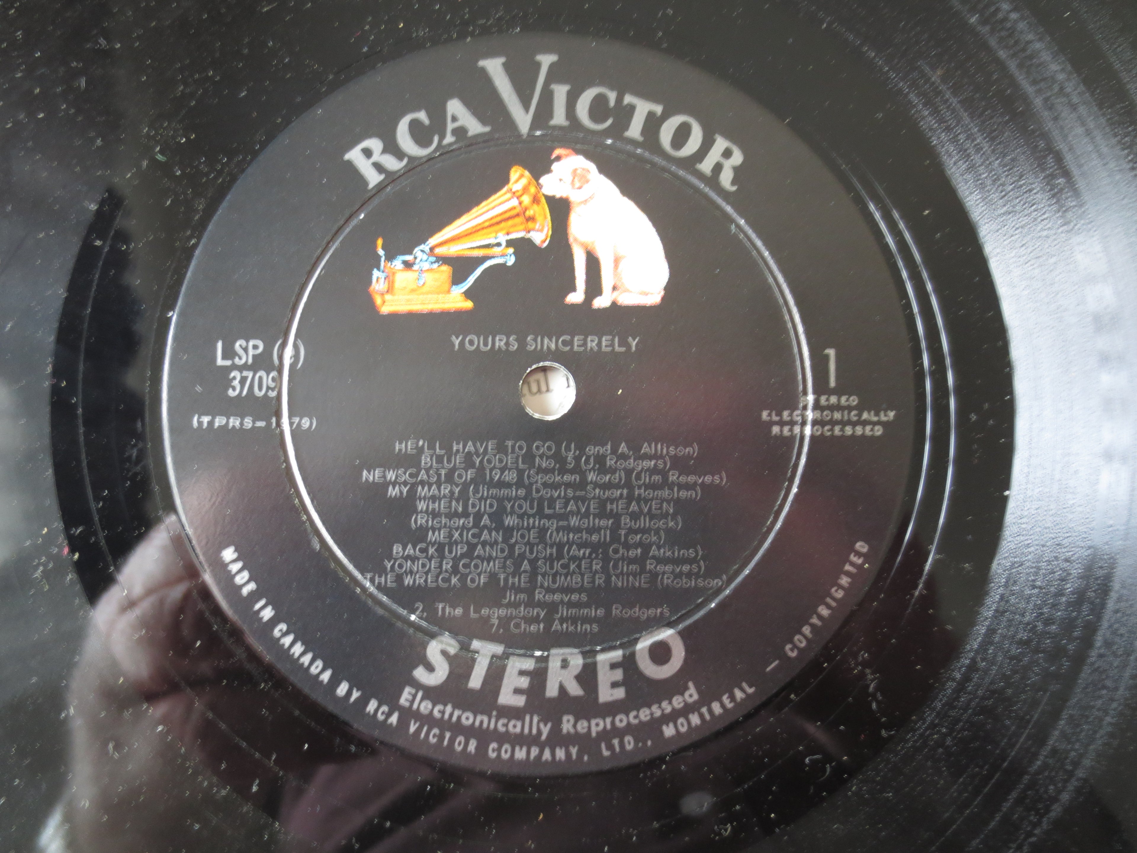 Jim Reeves – Yours Sincerely (1966) Vinyl LP