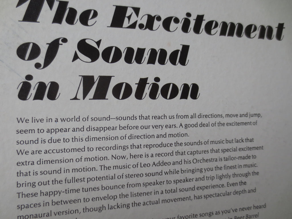 Leo Addeo and His Orchestra – A Sound Spectacular (1968) Vinyl LP