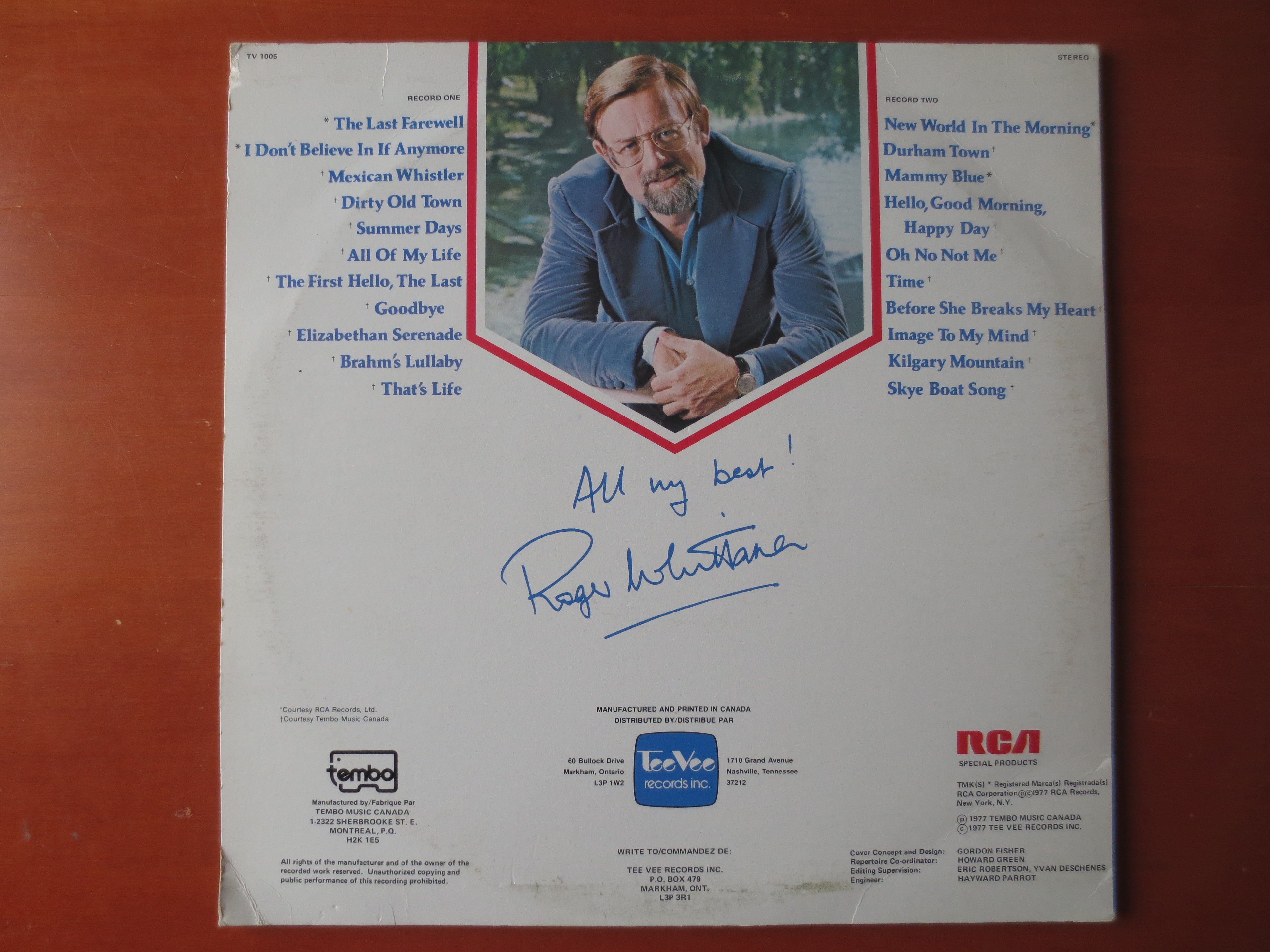 Roger Whittaker – All My Best (1977) Double Vinyl LP