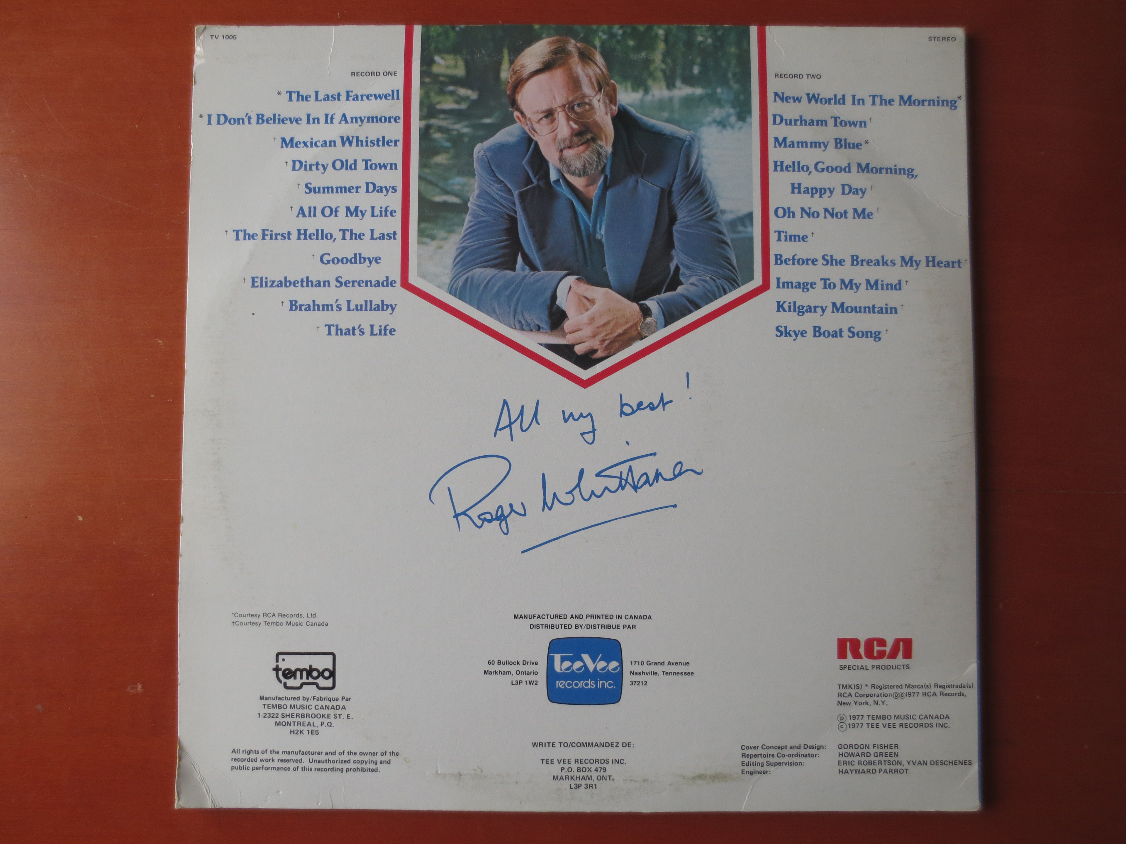 Roger Whittaker – All My Best (1977) Double Vinyl LP