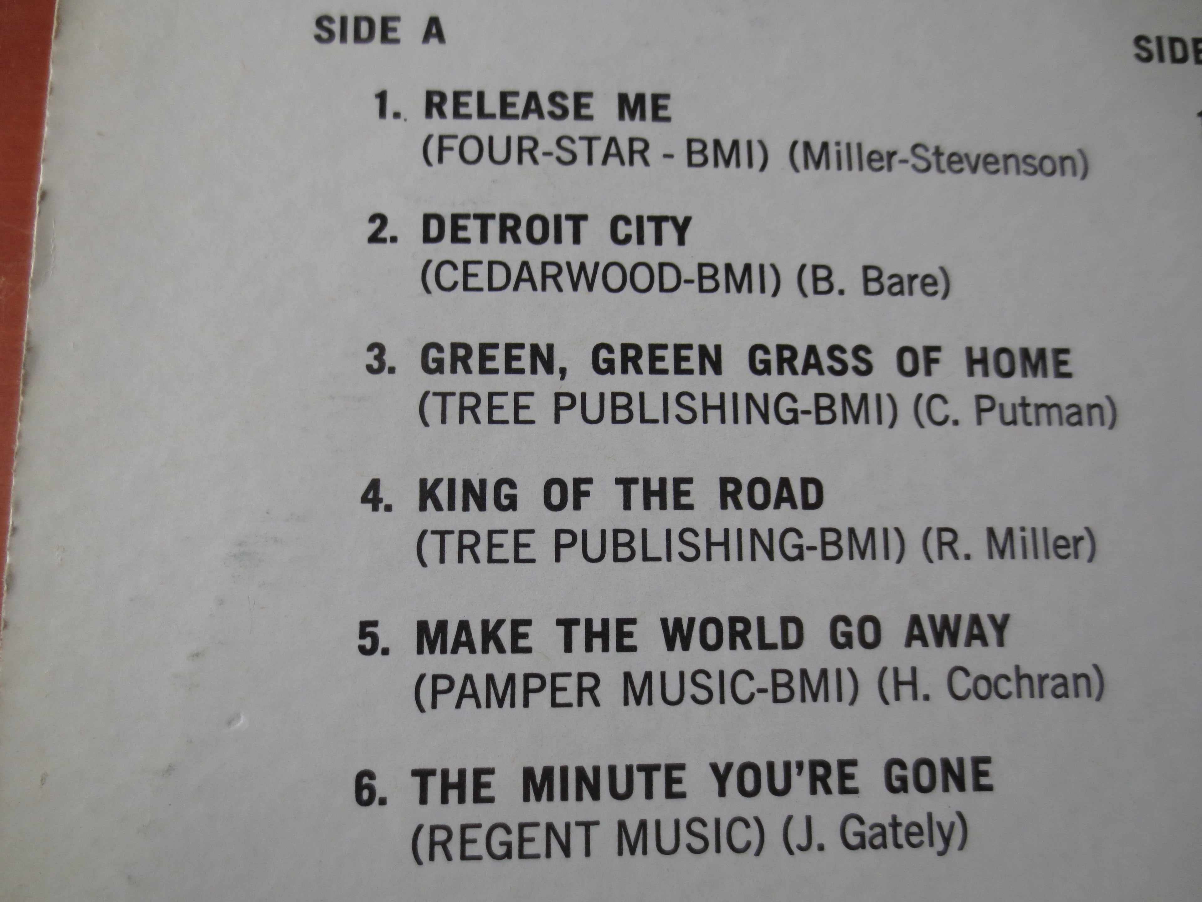 Release Me – Country Compilation (1967) Vinyl LP
