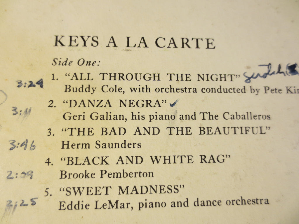 Keys à la Carte – Warner Brothers Sampler Vinyl LP