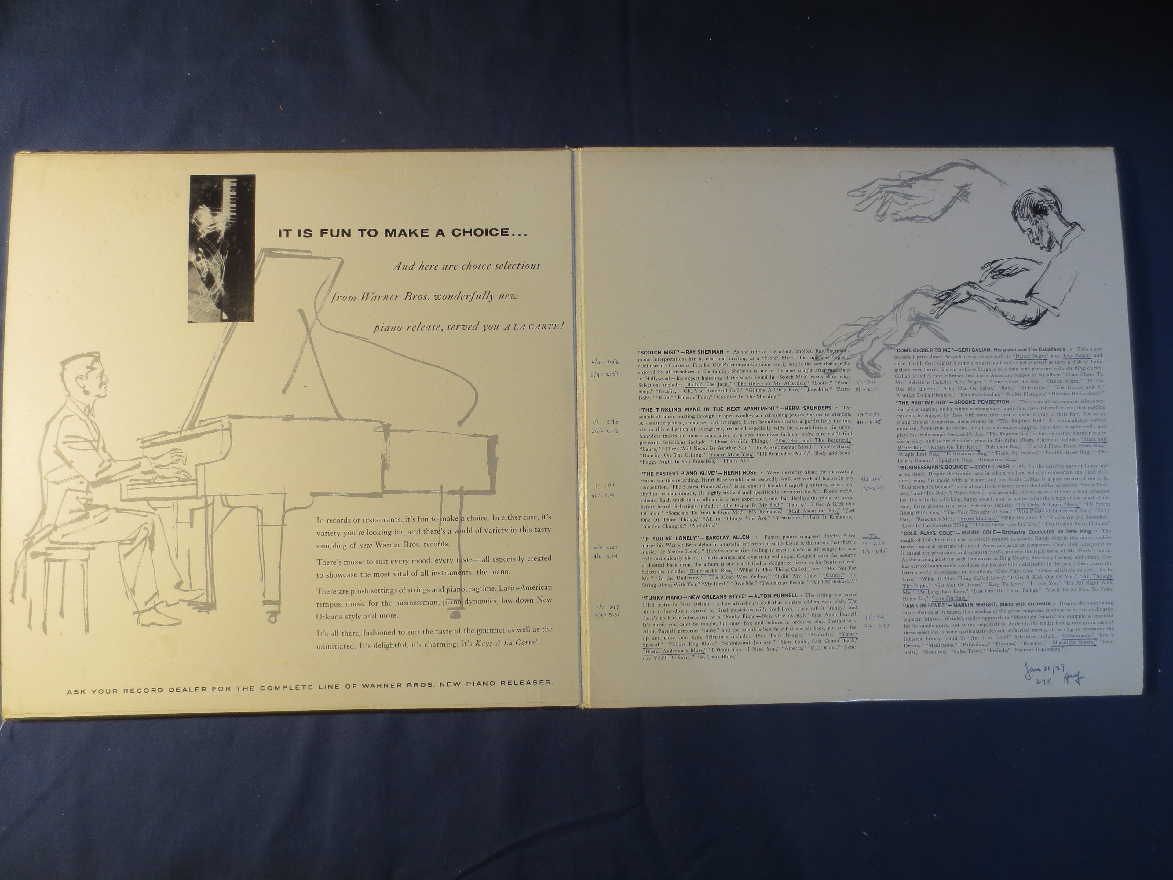 Keys à la Carte – Warner Brothers Sampler Vinyl LP