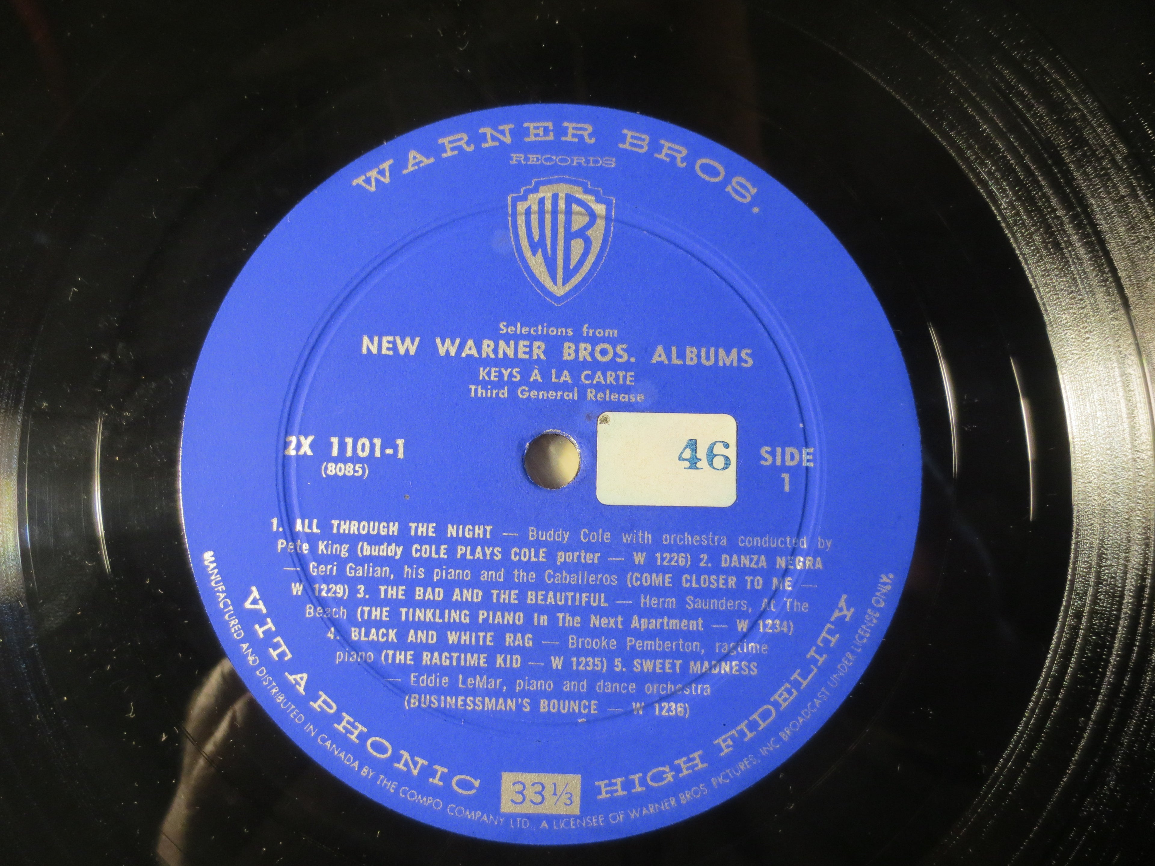 Keys à la Carte – Warner Brothers Sampler Vinyl LP