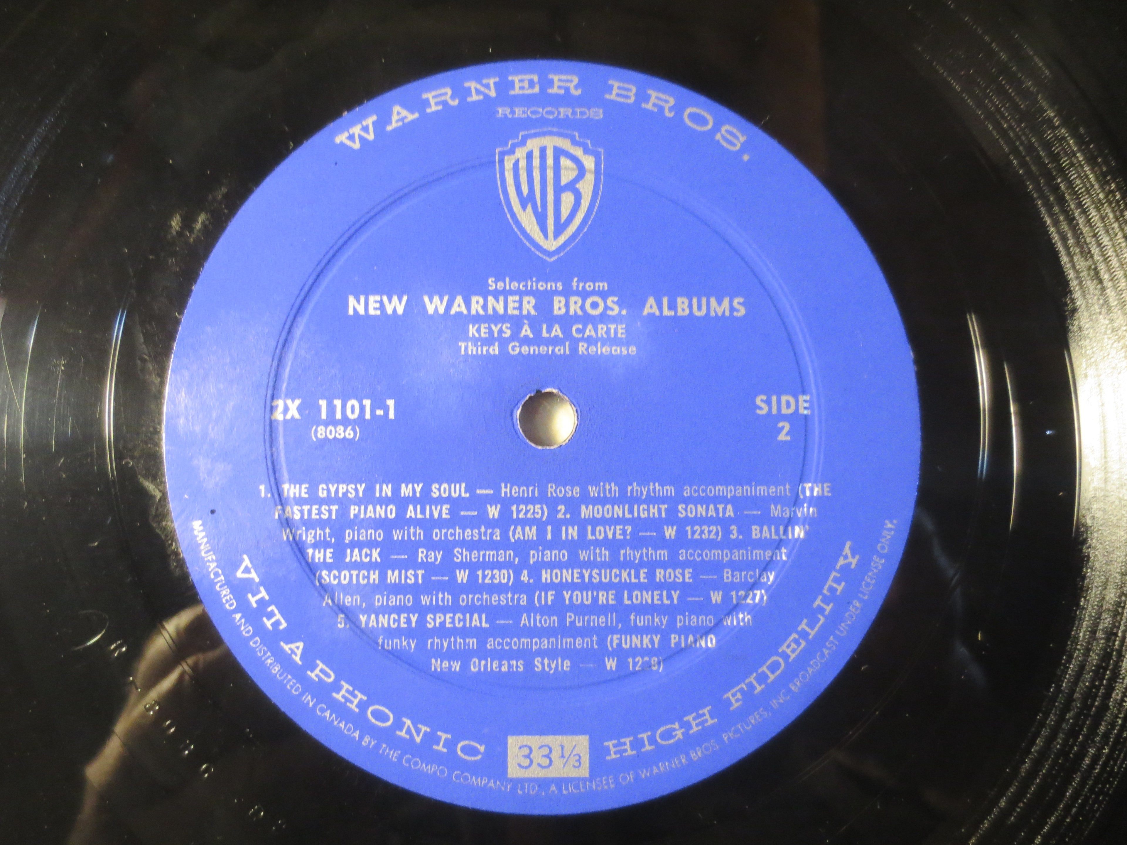 Keys à la Carte – Warner Brothers Sampler Vinyl LP