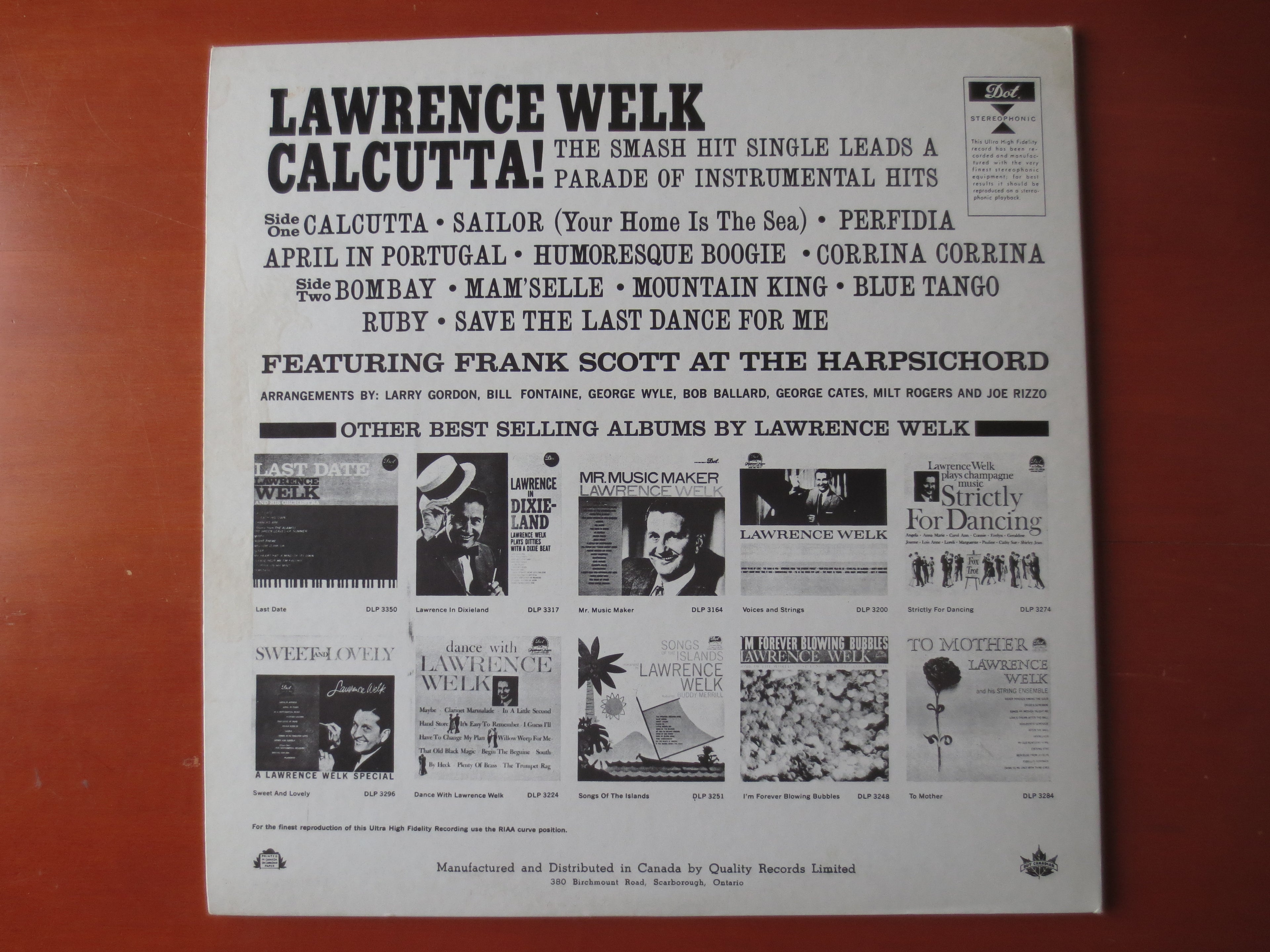 Lawrence Welk – Calcutta (1961) Vinyl LP
