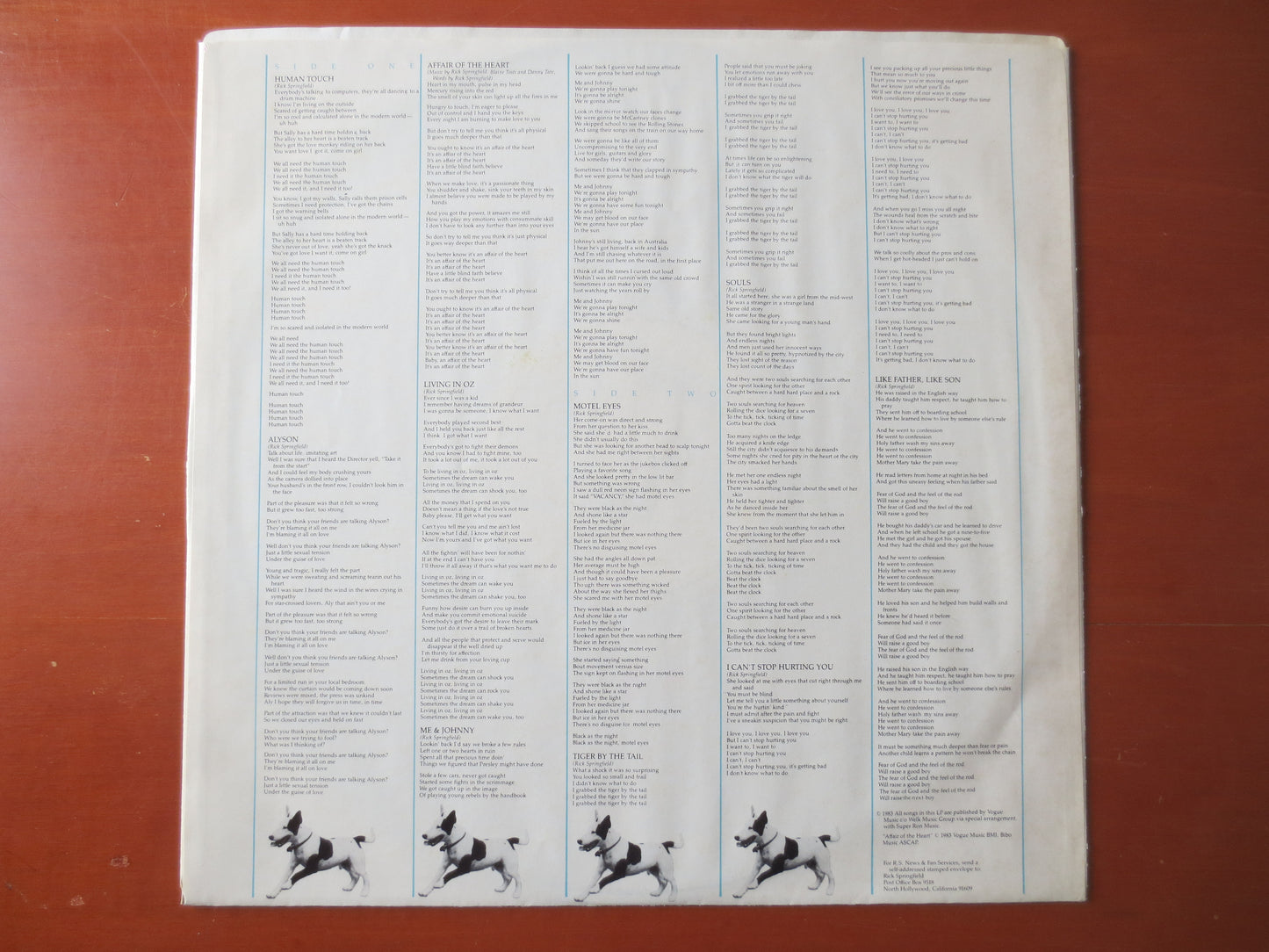 RICK SPRINGFIELD, LIVING in Oz, Rick Springfield Lps, Rock Record, Pop Record, Vinyl Record, Vintage Vinyl, 1983 Records