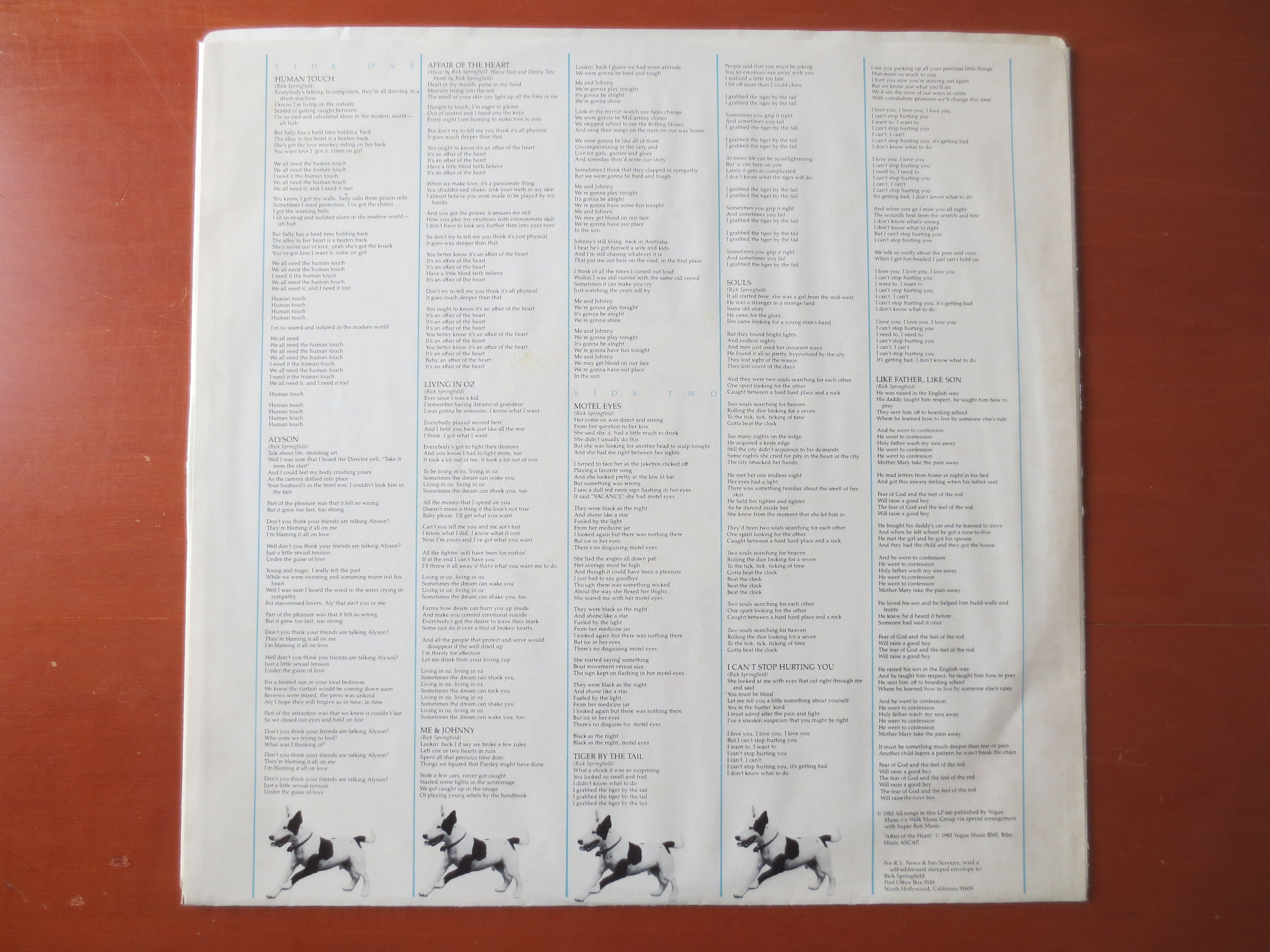 Rick Springfield – Living in Oz (1983) Vinyl LP