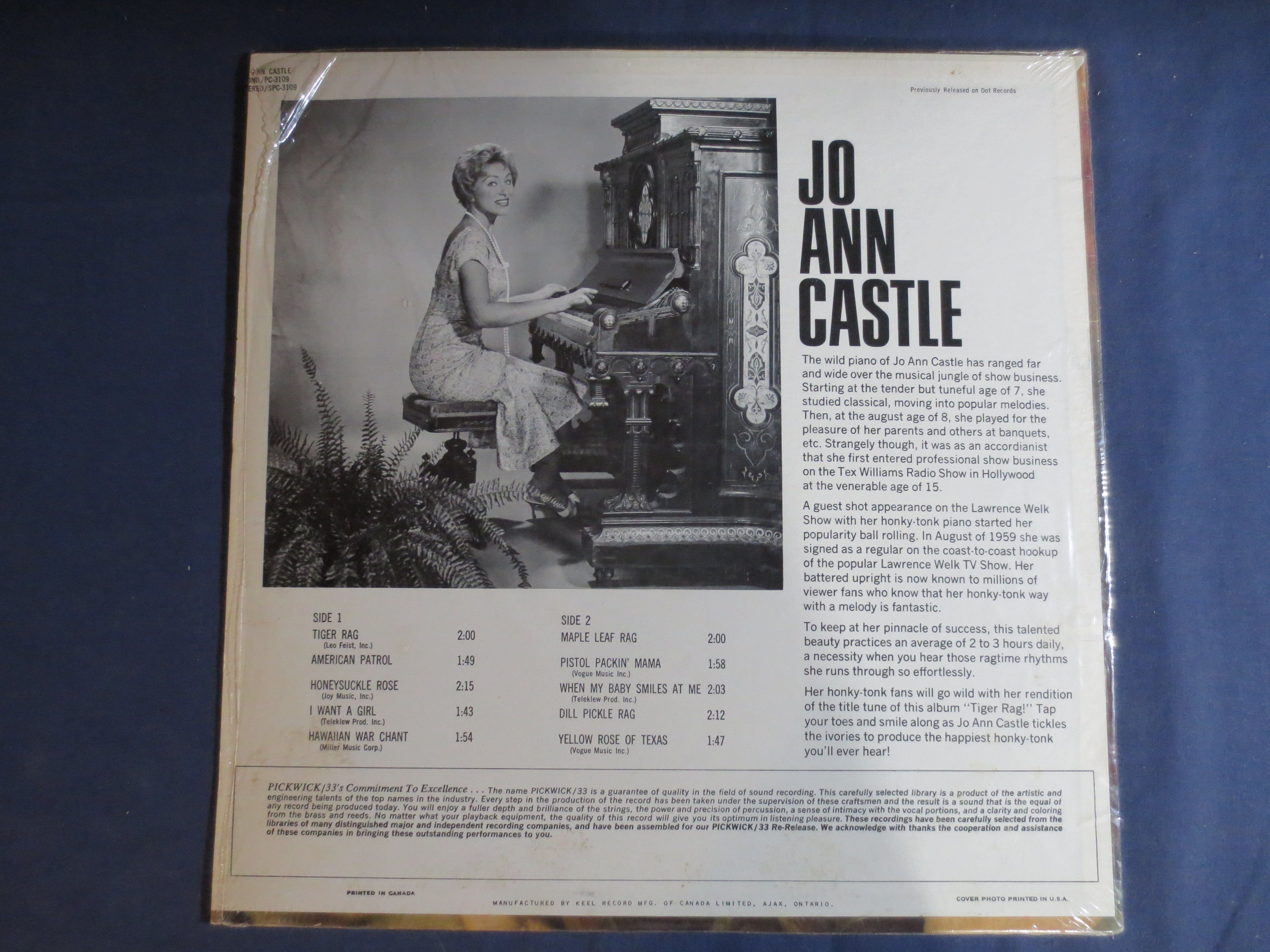 Jo Ann Castle – Tiger Rag (1967) Vinyl LP