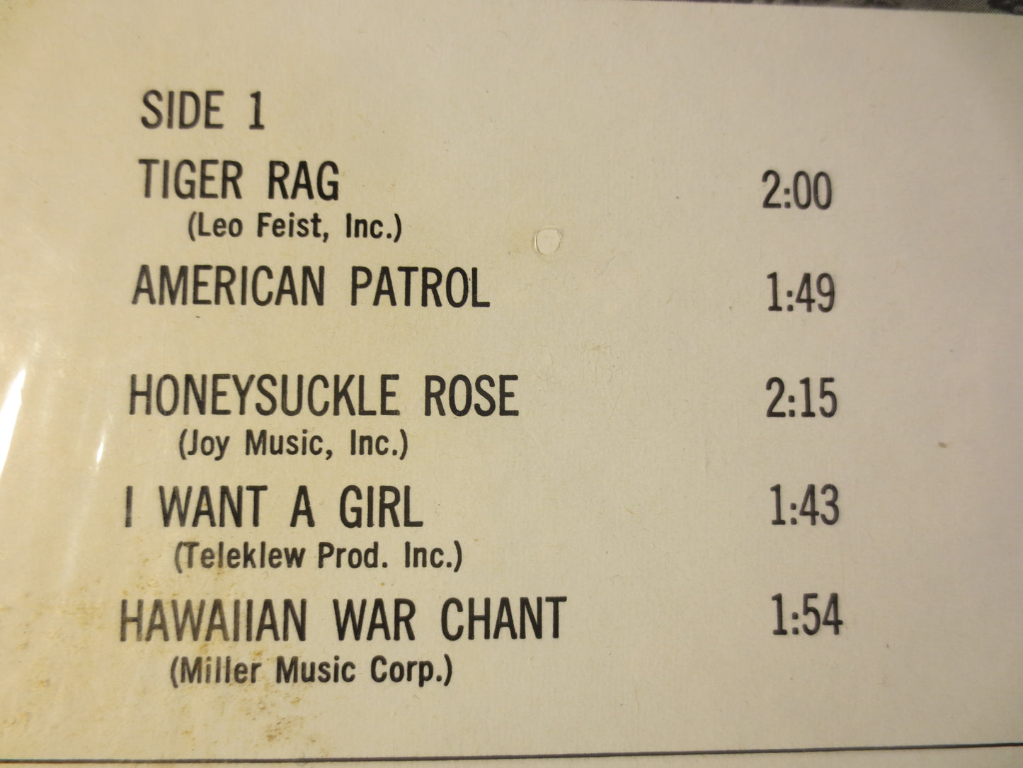 JO ANN CASTLE, Tiger Rag, Ragtime Records, Honky Tonk Records, Vintage Record, Record Vinyl, Vinyl Record, Lp, 1967 Records