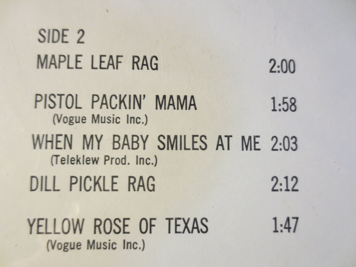 JO ANN CASTLE, Tiger Rag, Ragtime Records, Honky Tonk Records, Vintage Record, Record Vinyl, Vinyl Record, Lp, 1967 Records