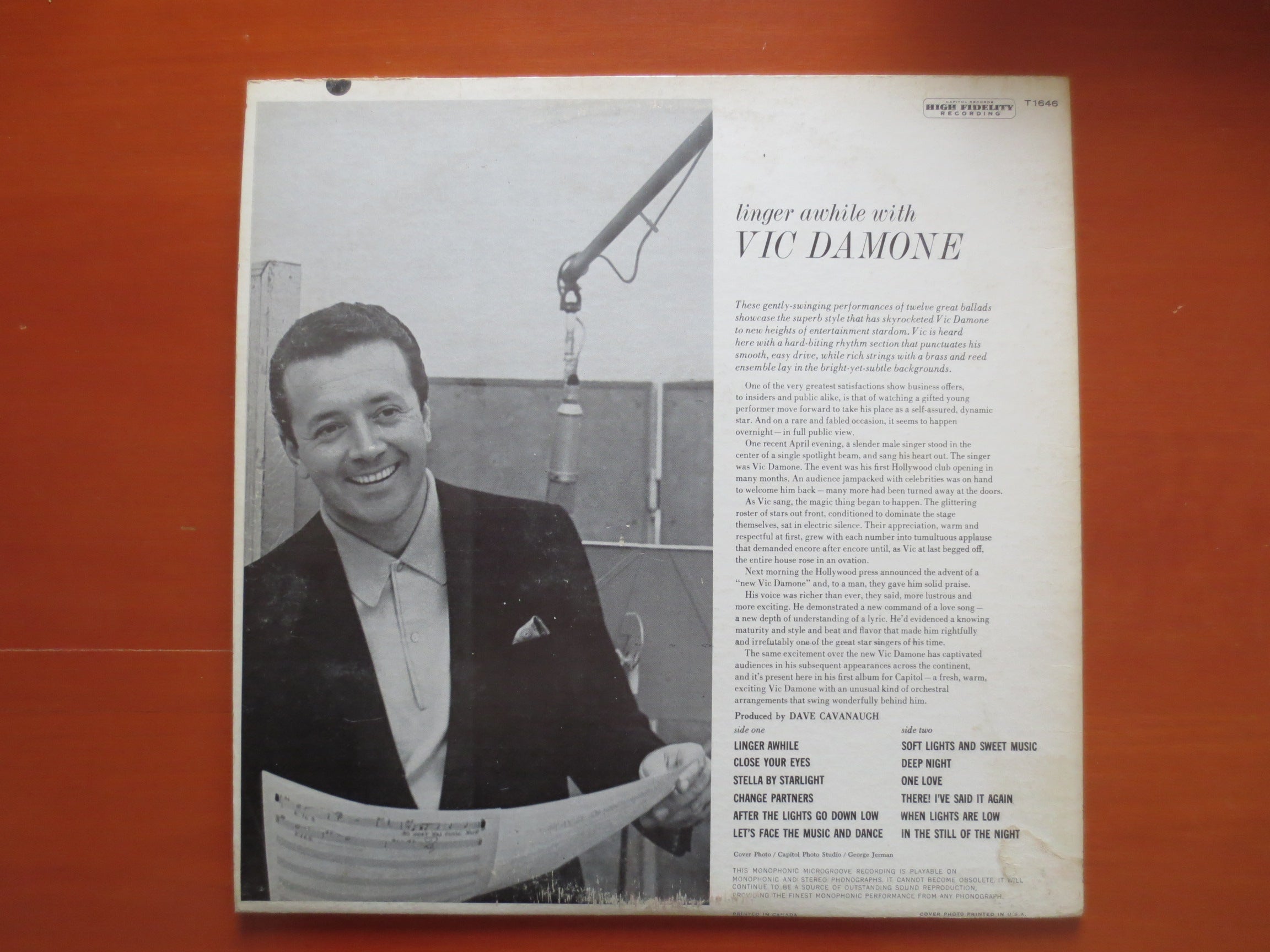 Vic Damone – Linger Awhile (1962) Vinyl LP