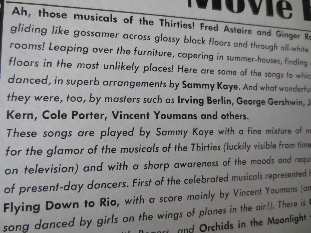 Sammy Kaye – Song and Dance Movie Hits (1960) Vinyl LP
