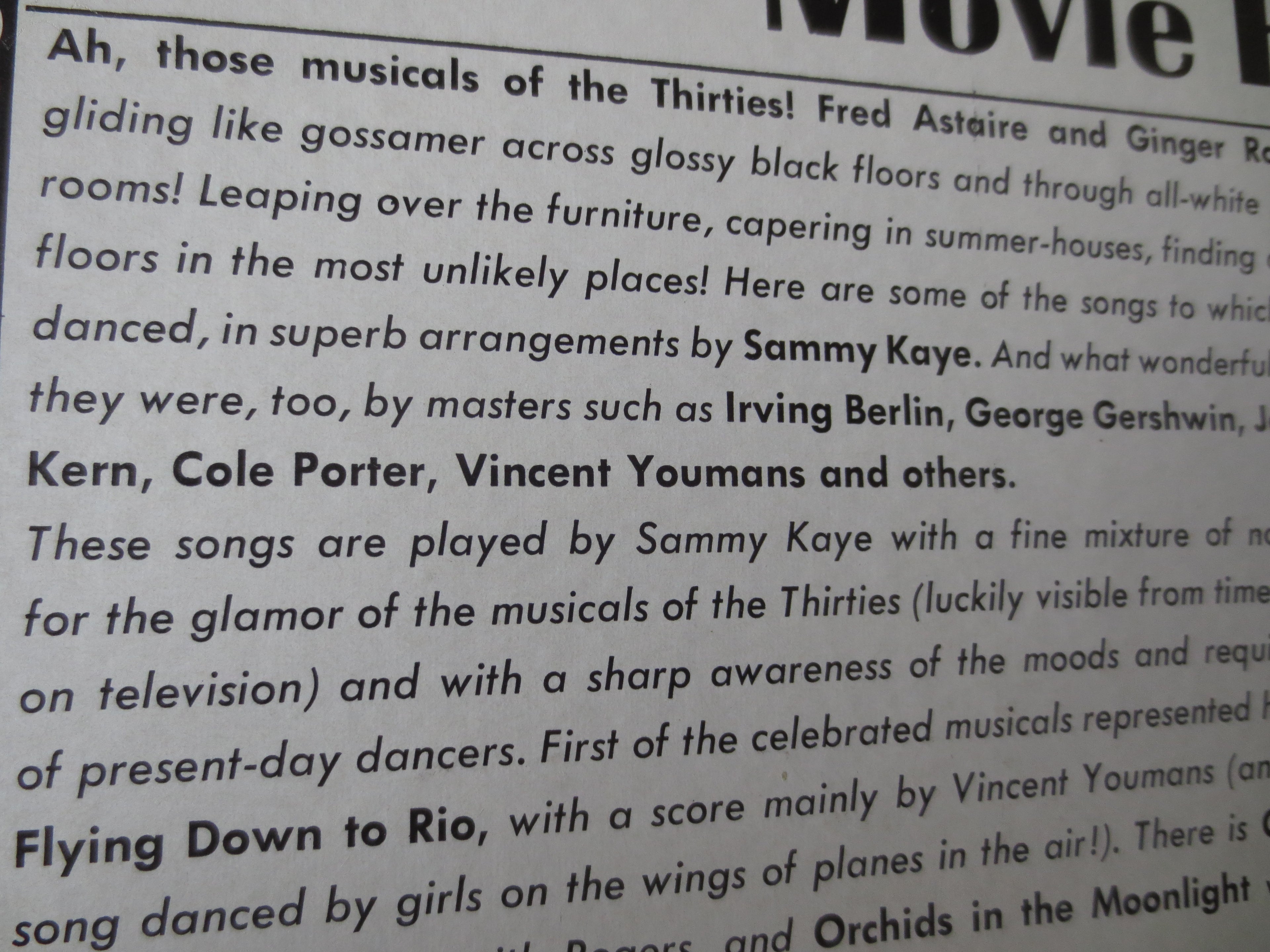 Sammy Kaye – Song and Dance Movie Hits (1960) Vinyl LP