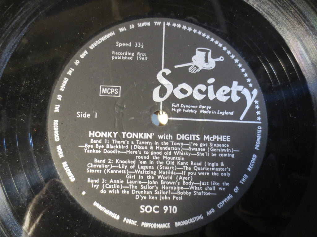 Digits McPhee – Honky Tonkin' with Digits McPhee (1963) Vinyl LP