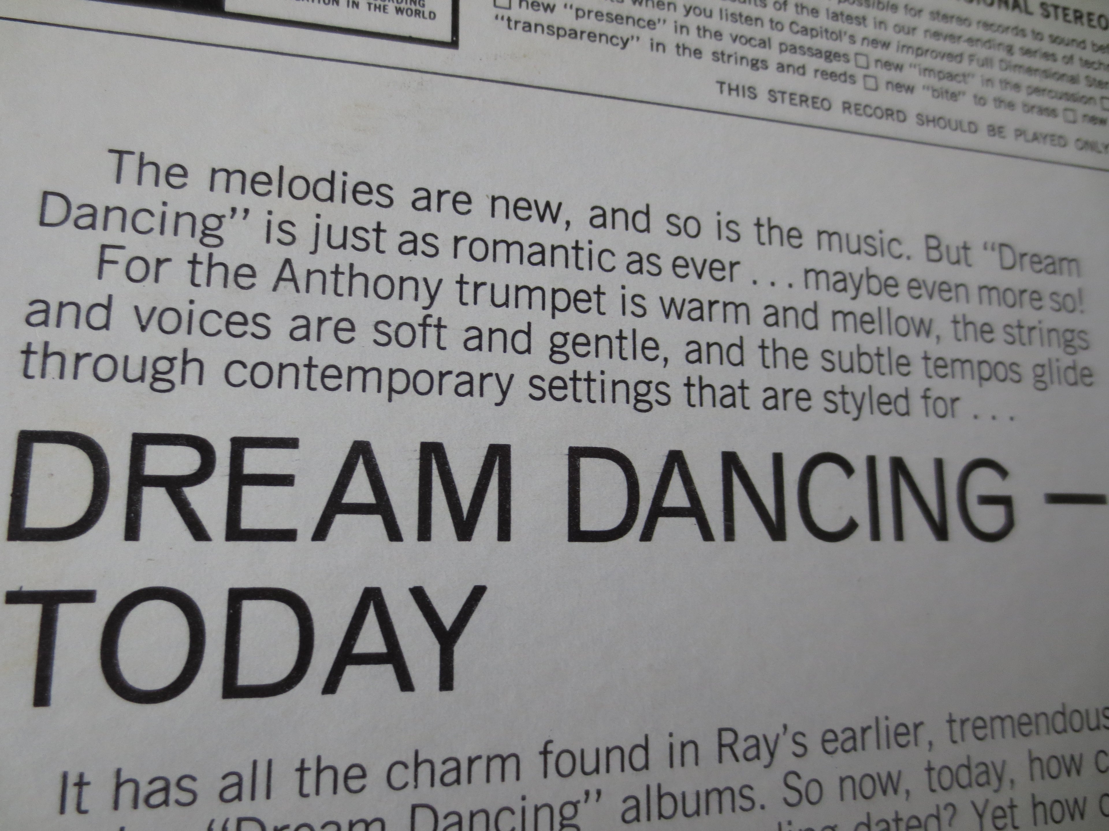 Ray Anthony and His Orchestra – Dream Dancing Today (1966) Vinyl LP