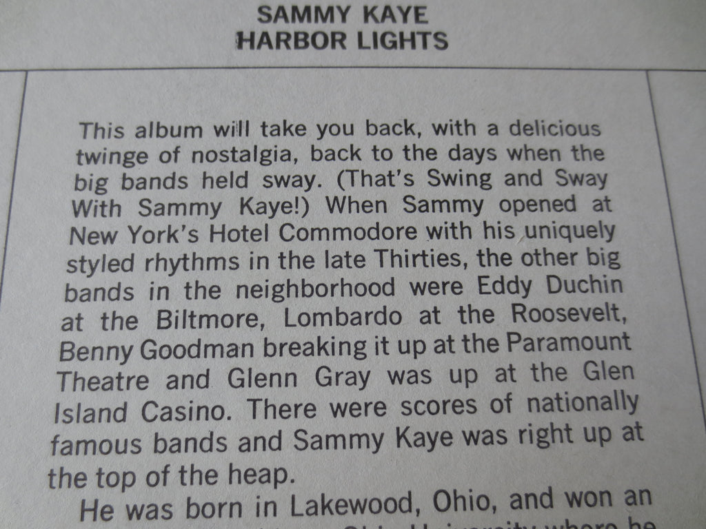 Sammy Kaye – Harbor Lights (1969) Vinyl LP
