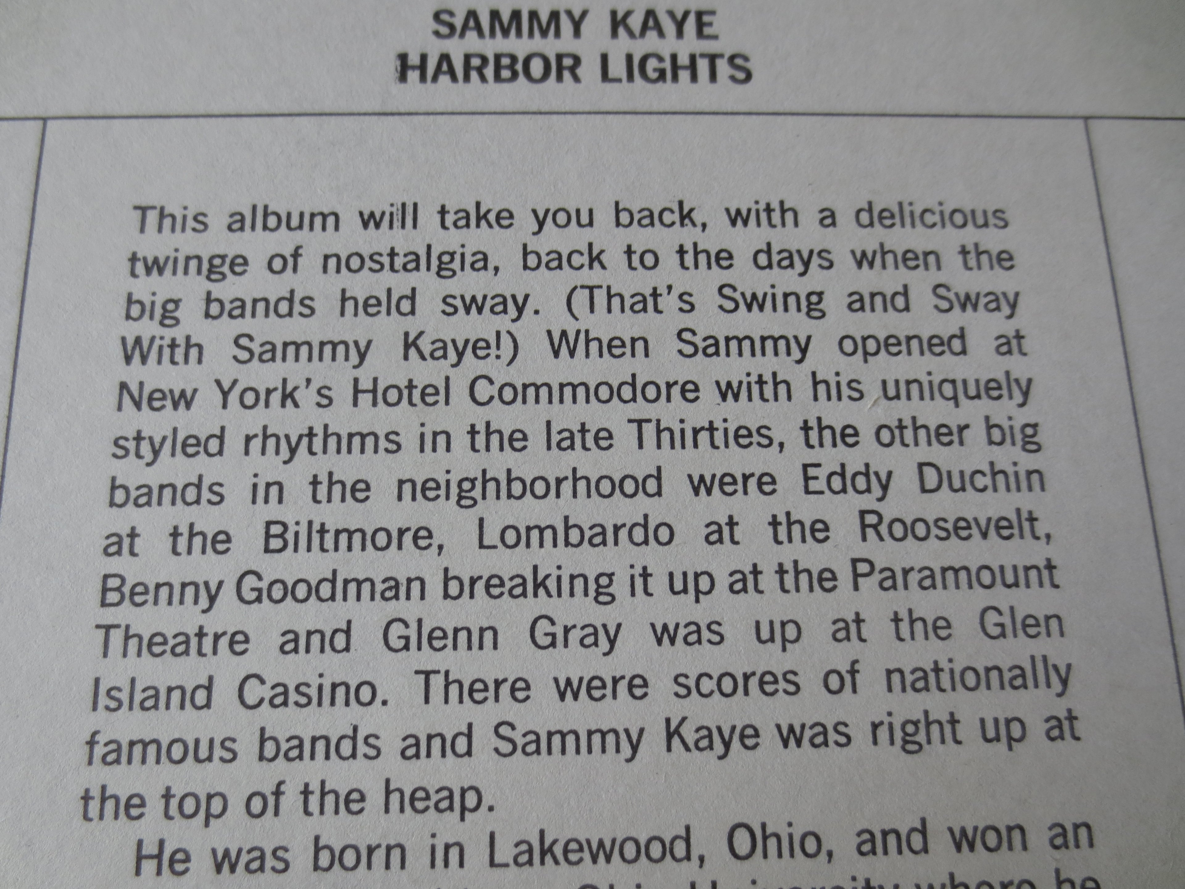 Sammy Kaye – Harbor Lights (1969) Vinyl LP