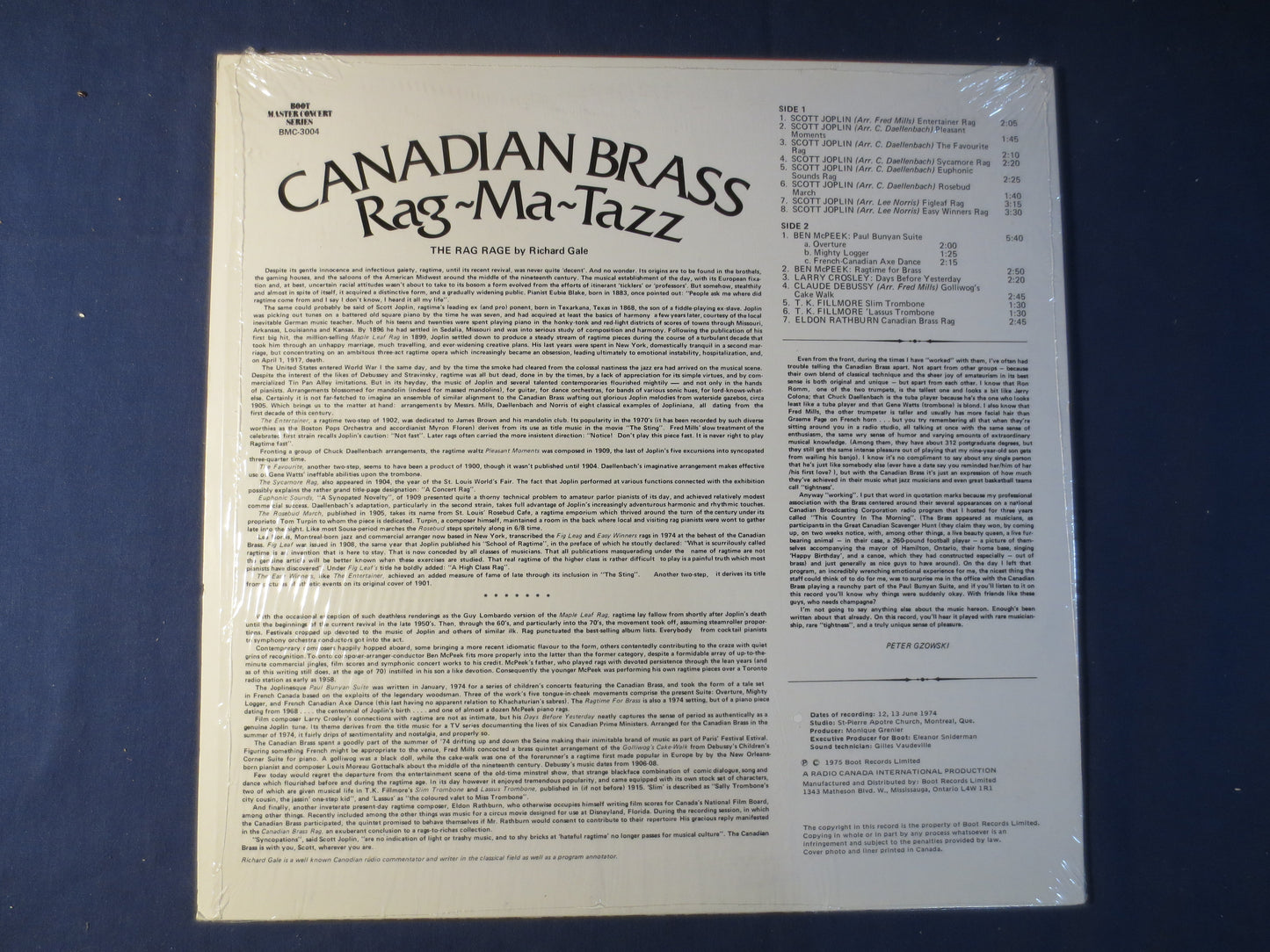 Canadian Brass, RAG-MA-TAZ, Ragtime Records, Dixieland Records, Vintage Vinyl, Record Vinyl, Record, Vinyl Lp, 1975 Records