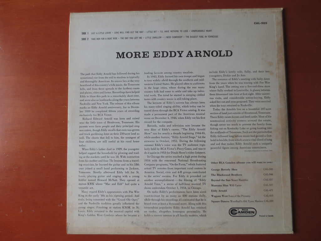 Eddy Arnold – More Eddy Arnold (1960) Vinyl LP