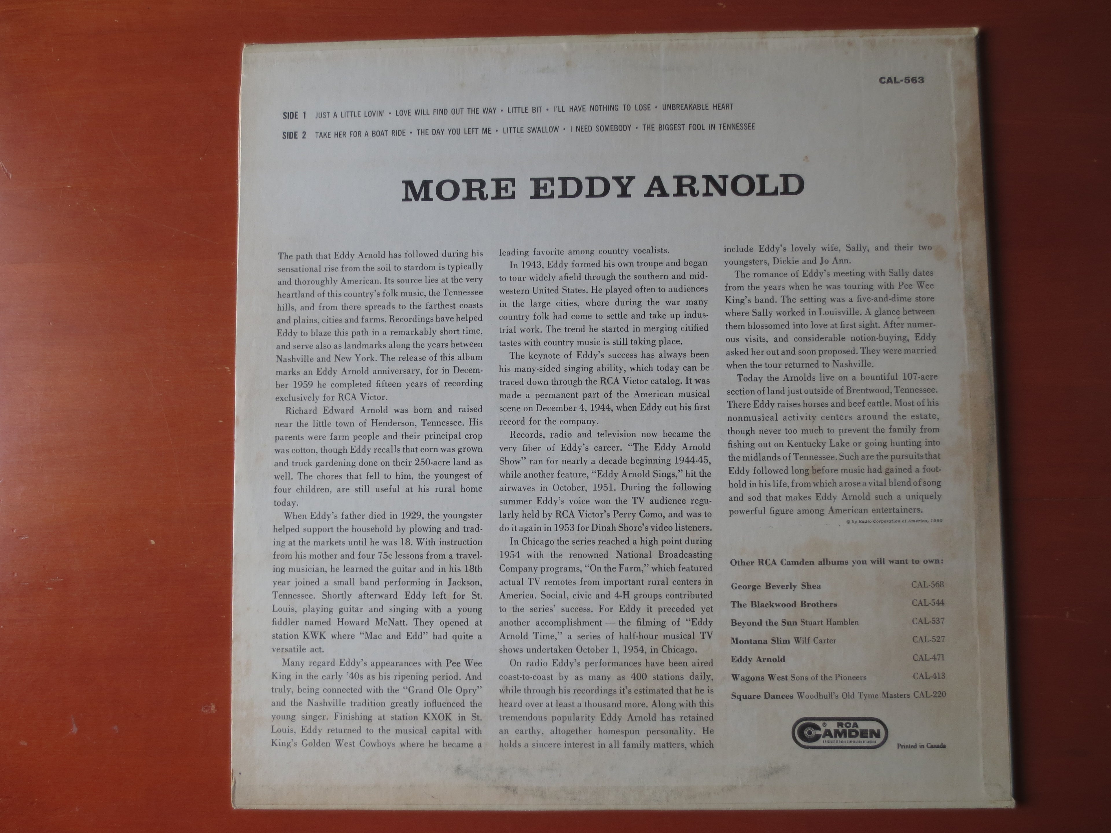 Eddy Arnold – More Eddy Arnold (1960) Vinyl LP