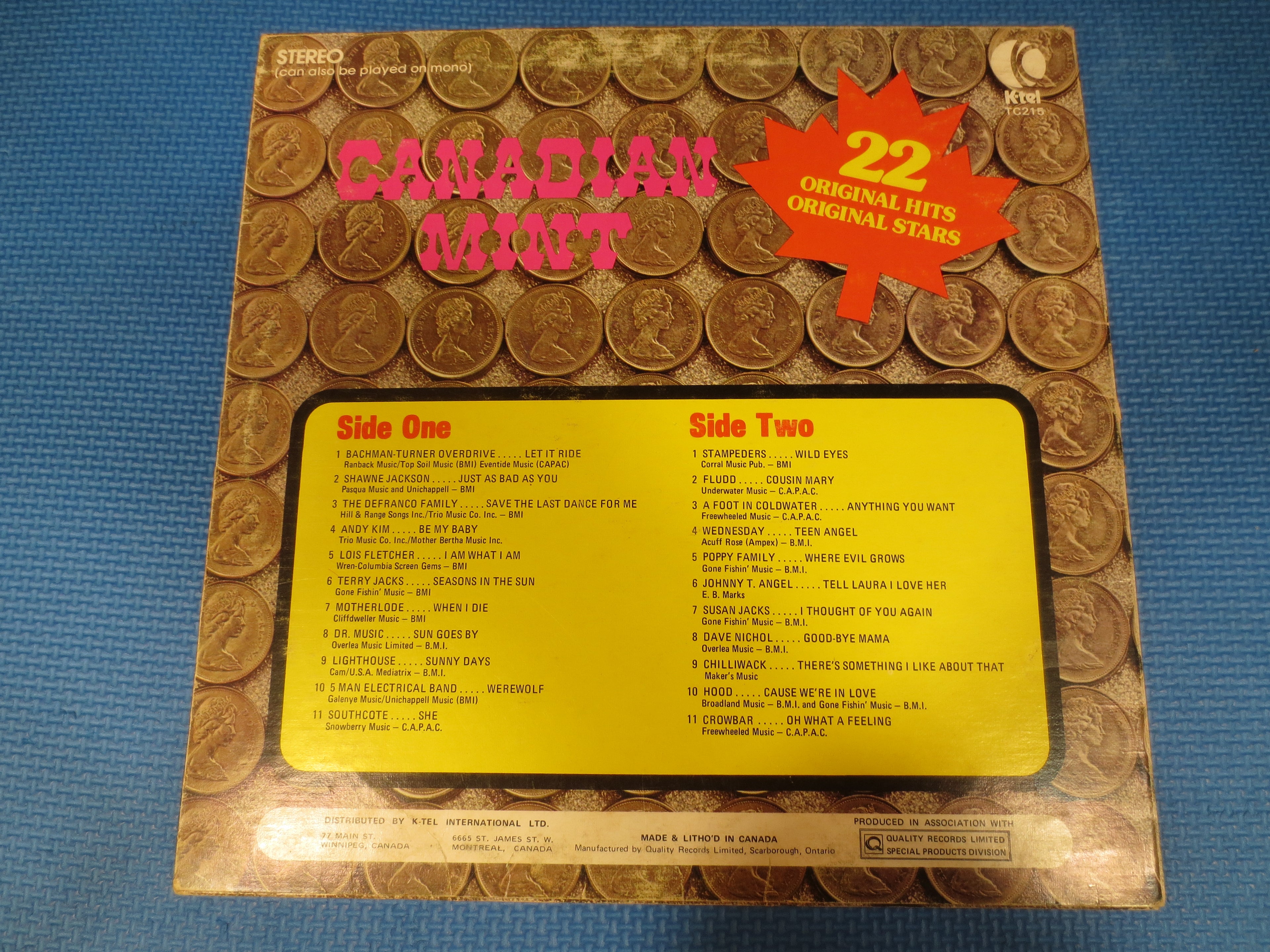 K-Tel Records – Canadian Mint (1973) Vinyl LP