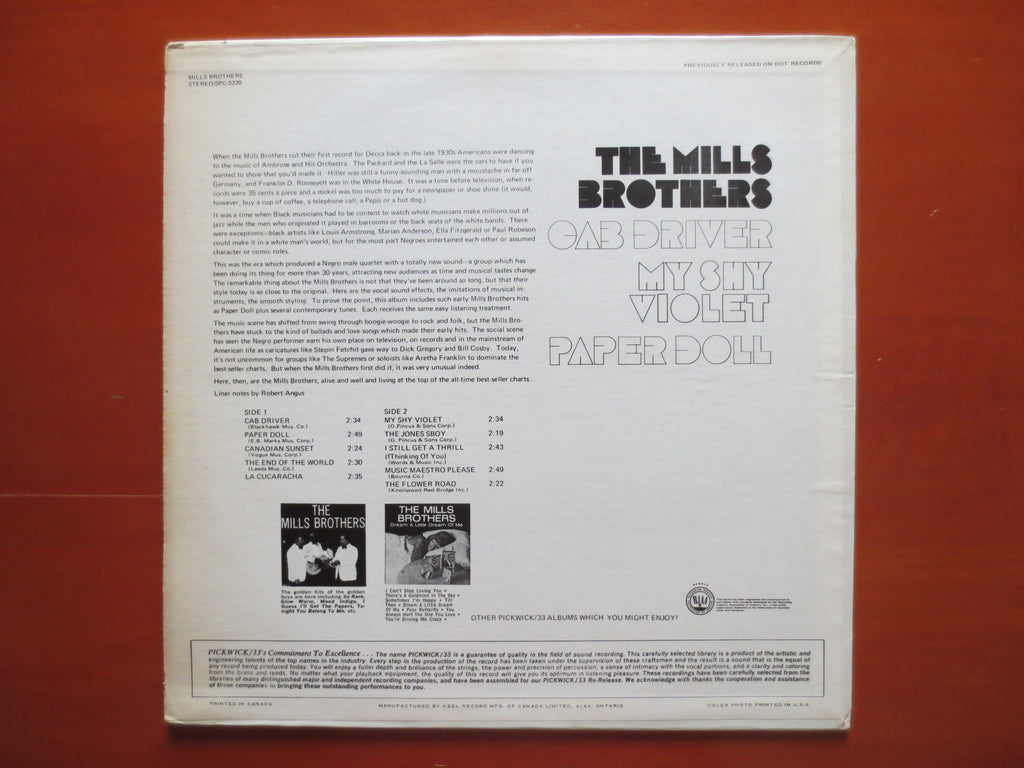 The Mills Brothers – Paper Doll (1969) Vinyl LP