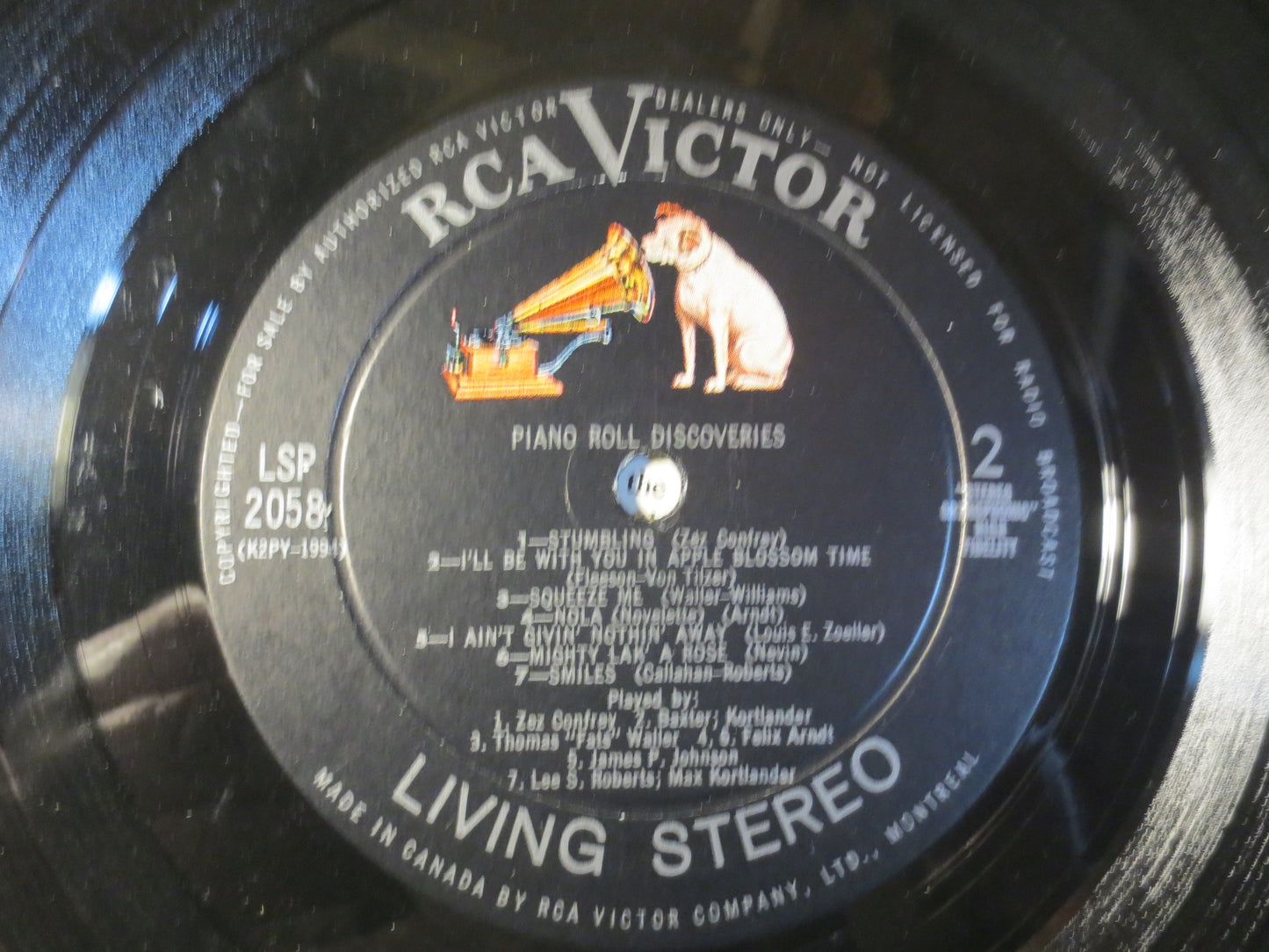 PIANO ROLL DISCOVERIES, Ragtime Records, Honky Tonk Records, Vintage Vinyl, Record, Vinyl Record, Vinyl Album, 1959 Records