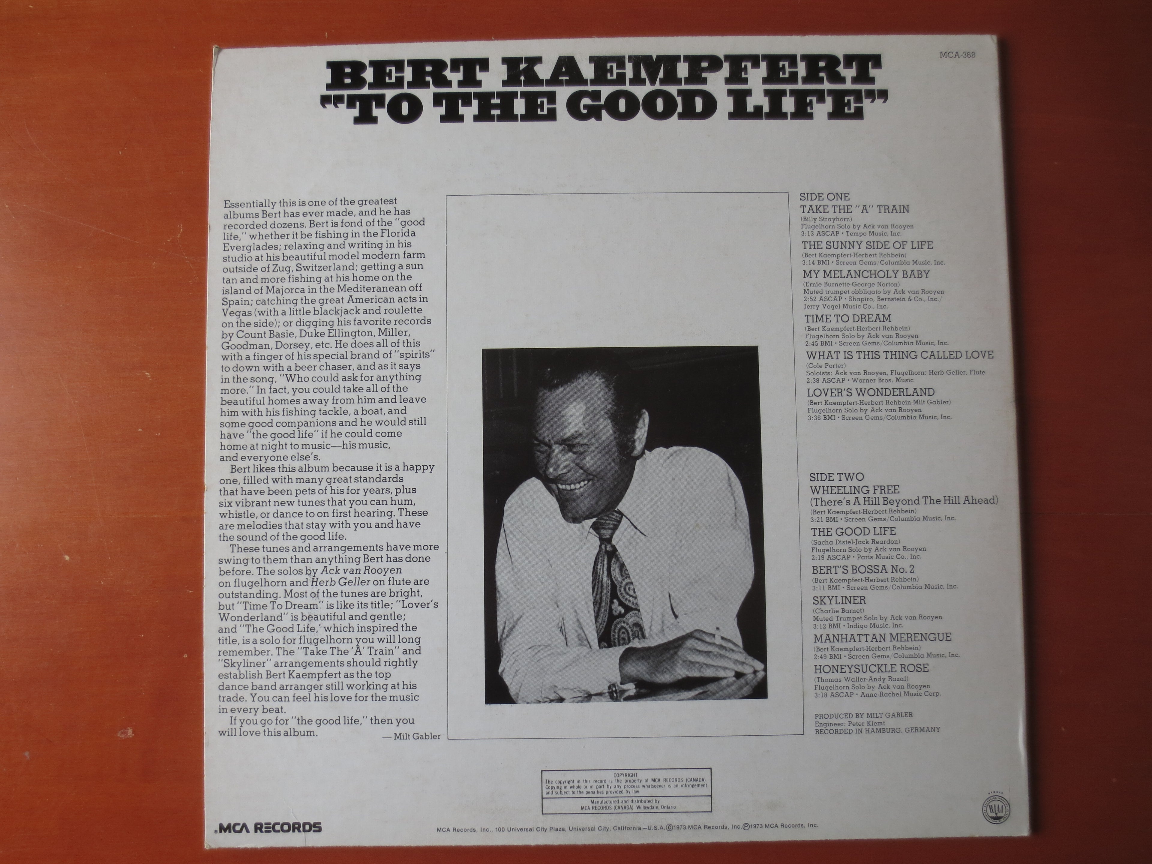Bert Kaempfert – To the Good Life (1973) Vinyl LP