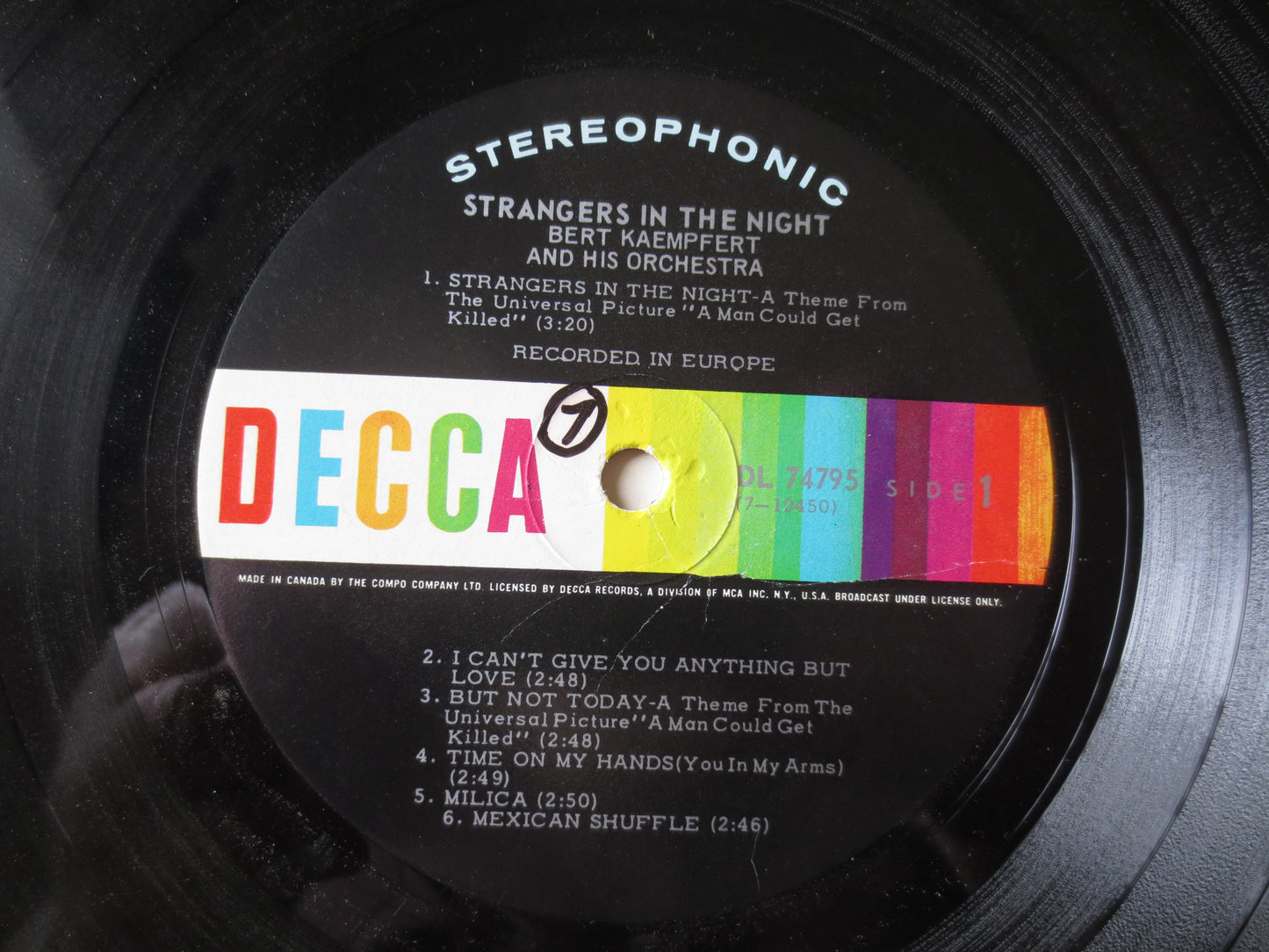 BERT KAEMPFERT, STRANGERS in the Night, Bert Kaempfert Album, Jazz Records, Jazz Album, Bert Kaempfert Music, 1966 Records