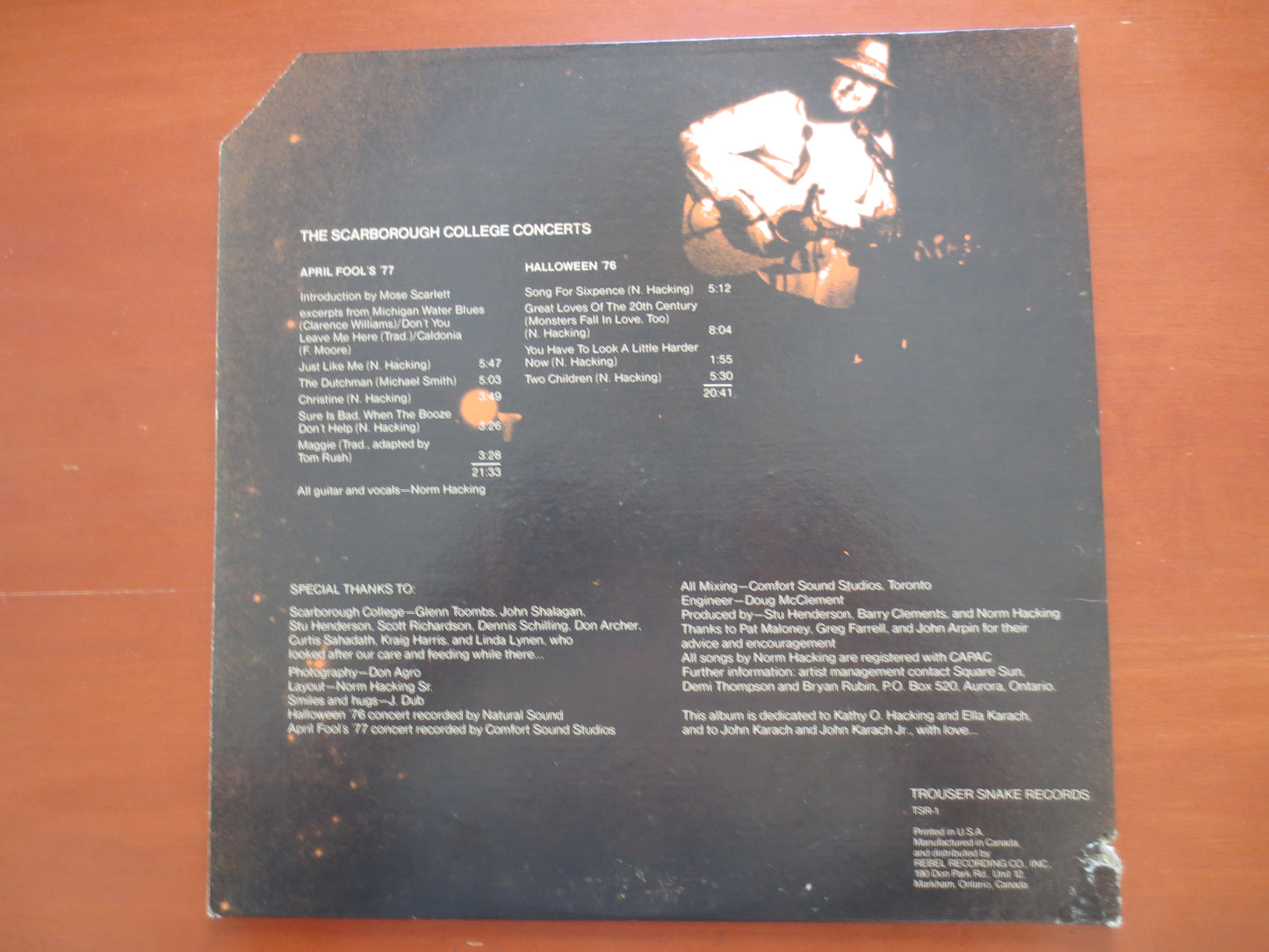 NORM HACKING, LIVE Album Records, Vintage Vinyl, Norm Hacking Album, Norm Hacking Records, Vinyl Records, Lps, 1977 Records