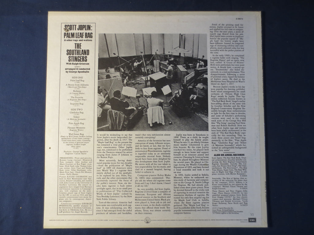 The Southland Stingers – Scott Joplin: Palm Leaf Rag (1974) [Vinyl LP]