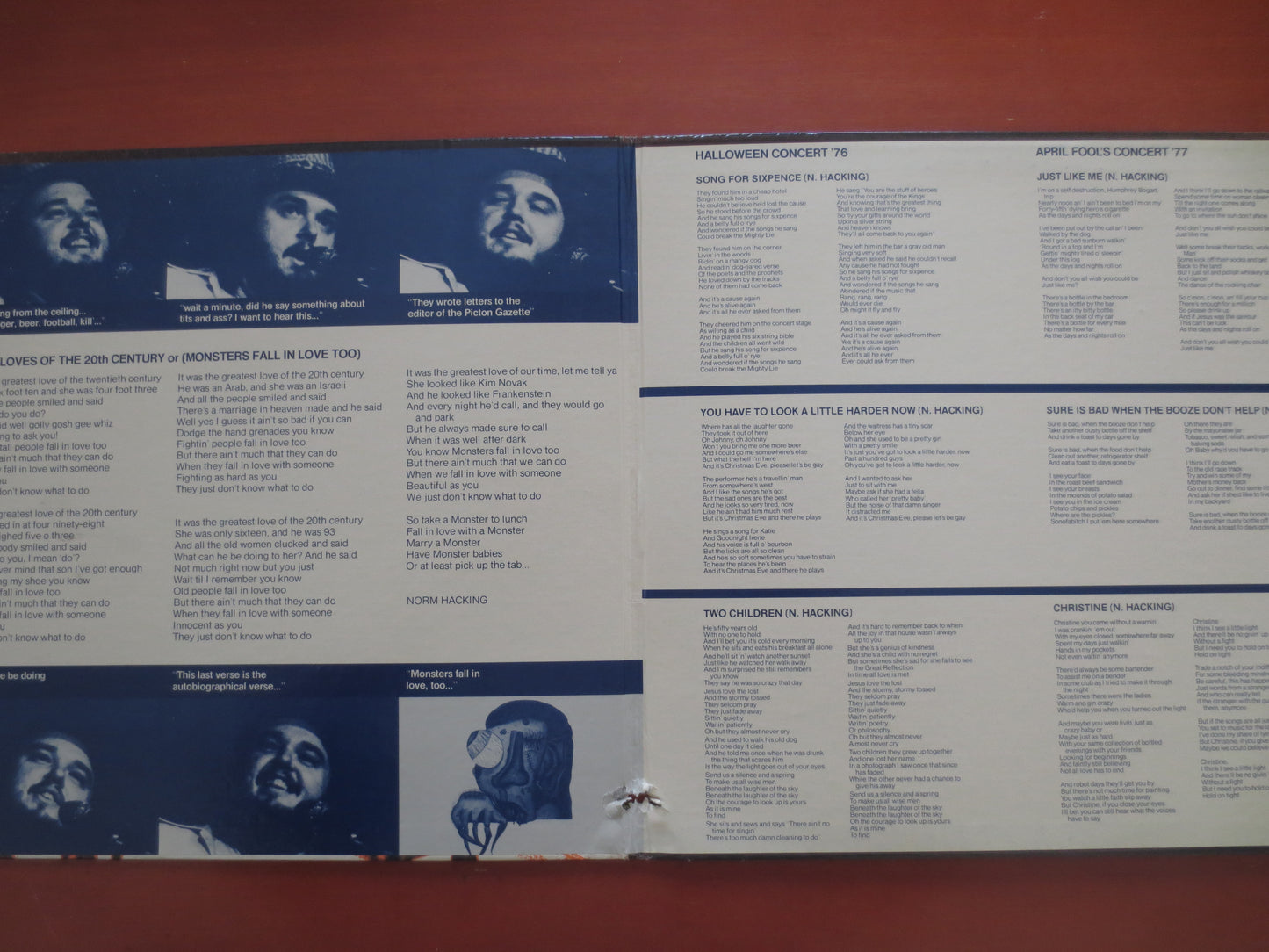 NORM HACKING, LIVE Album Records, Vintage Vinyl, Norm Hacking Album, Norm Hacking Records, Vinyl Records, Lps, 1977 Records