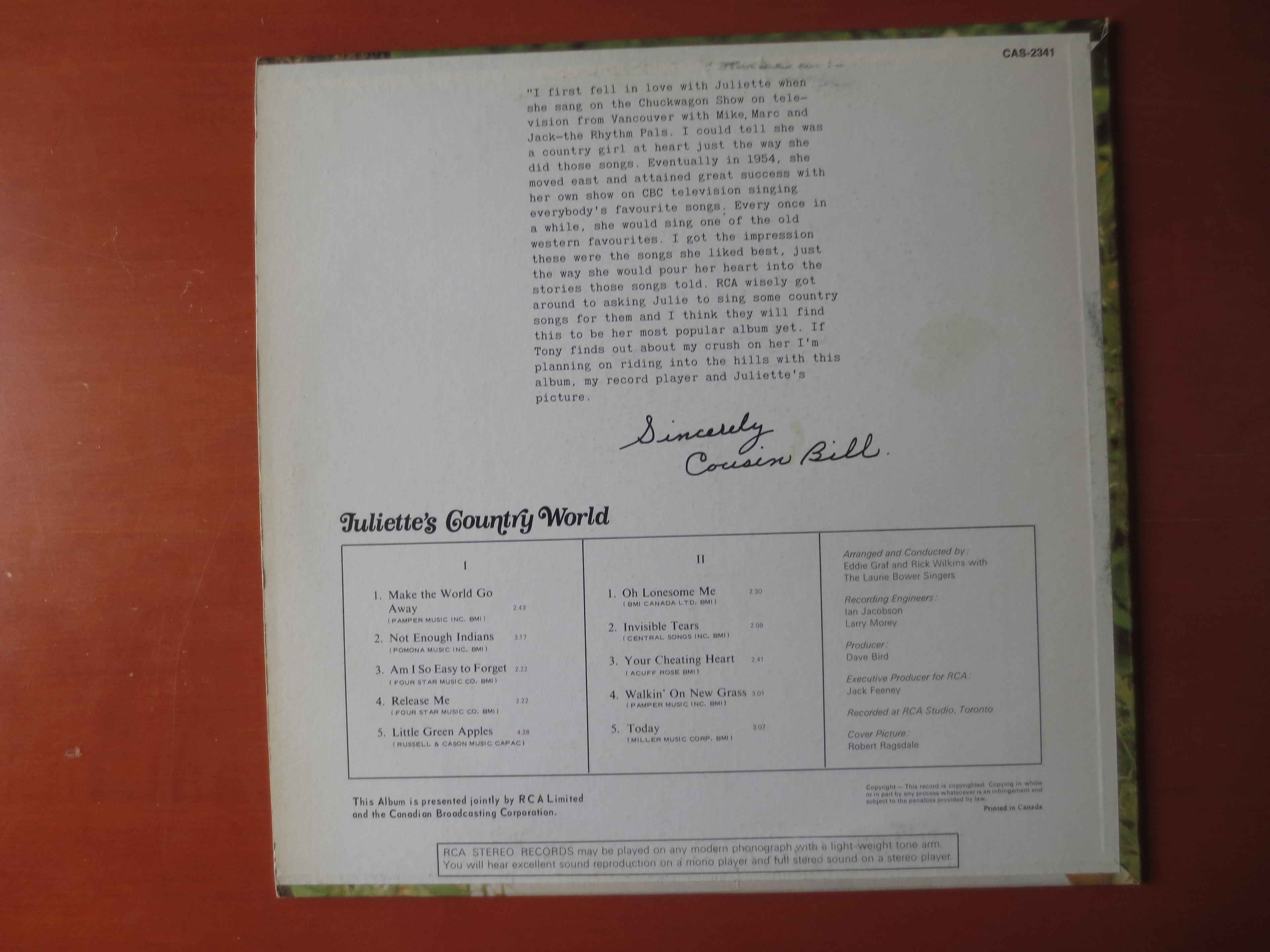 Juliette – Country World (1969) Vinyl LP