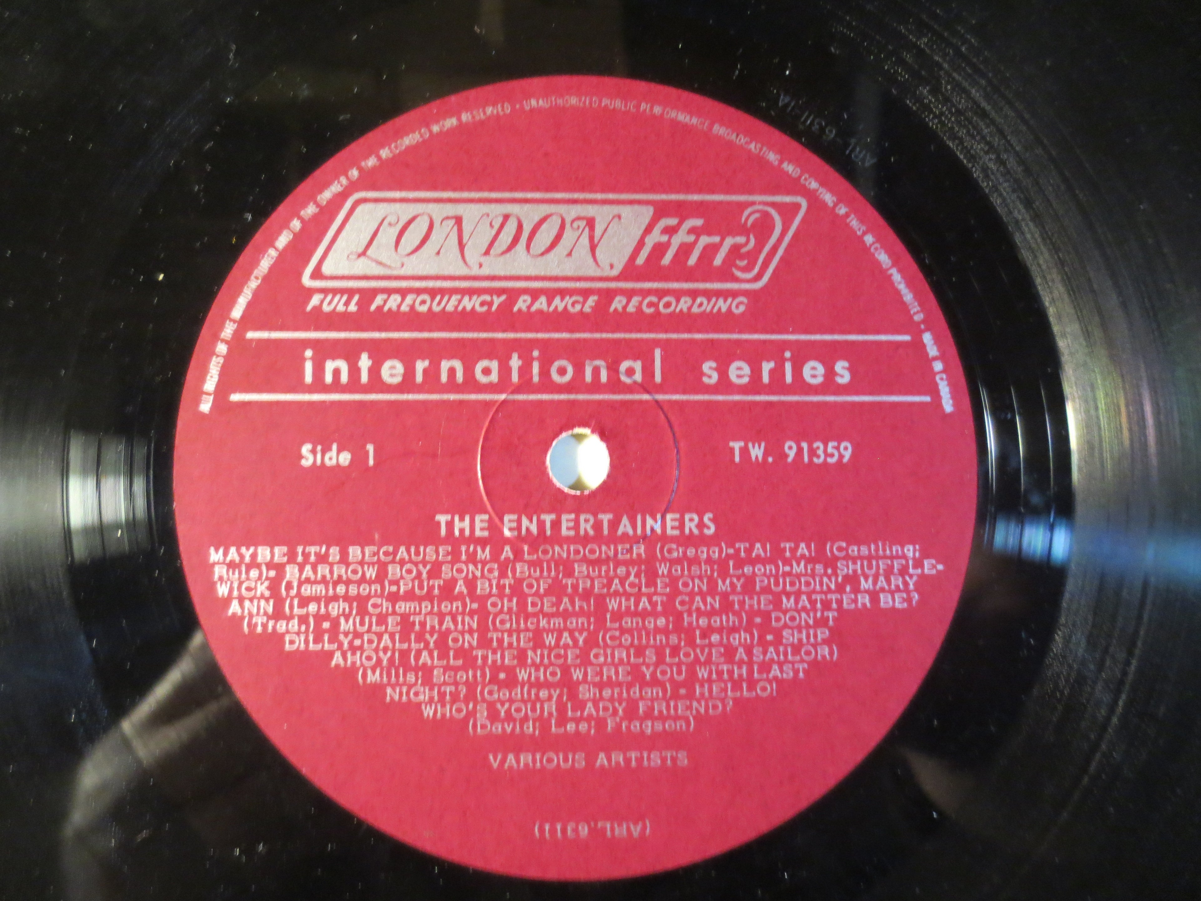 The Entertainers – Pubs, Pearlies & Pints (1964) Vinyl LP
