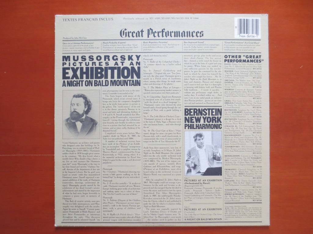 Leonard Bernstein – Mussorgsky: Pictures at an Exhibition (1981) Vinyl LP