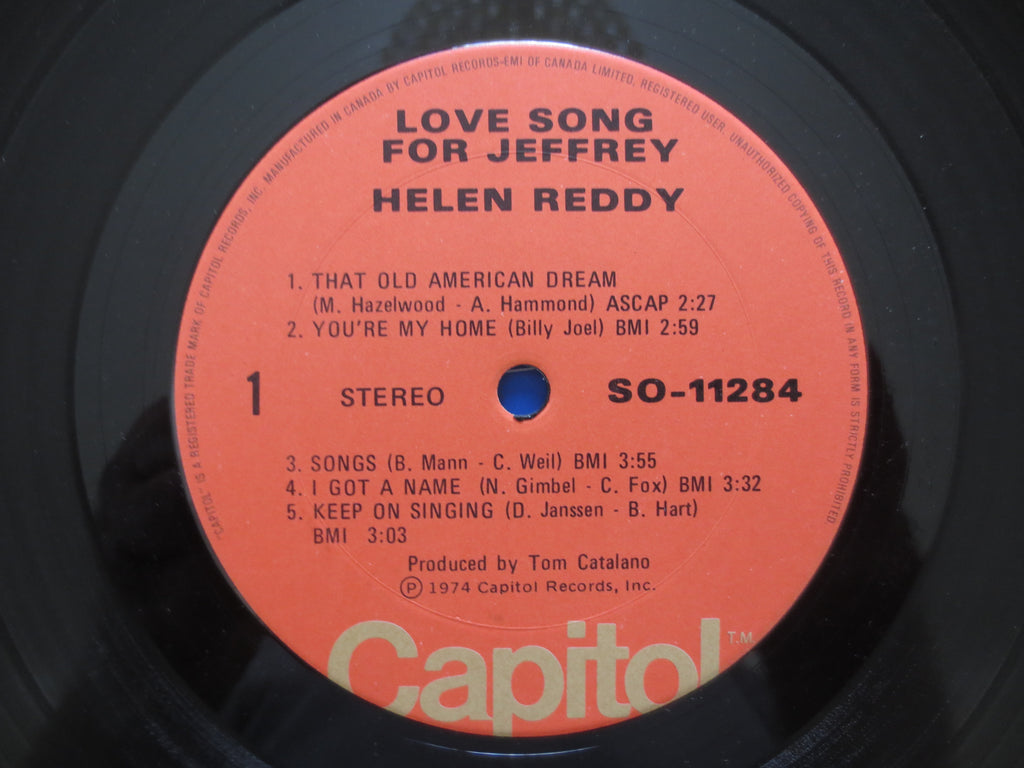 Helen Reddy – Love Song for Jeffrey (1974) Vinyl LP