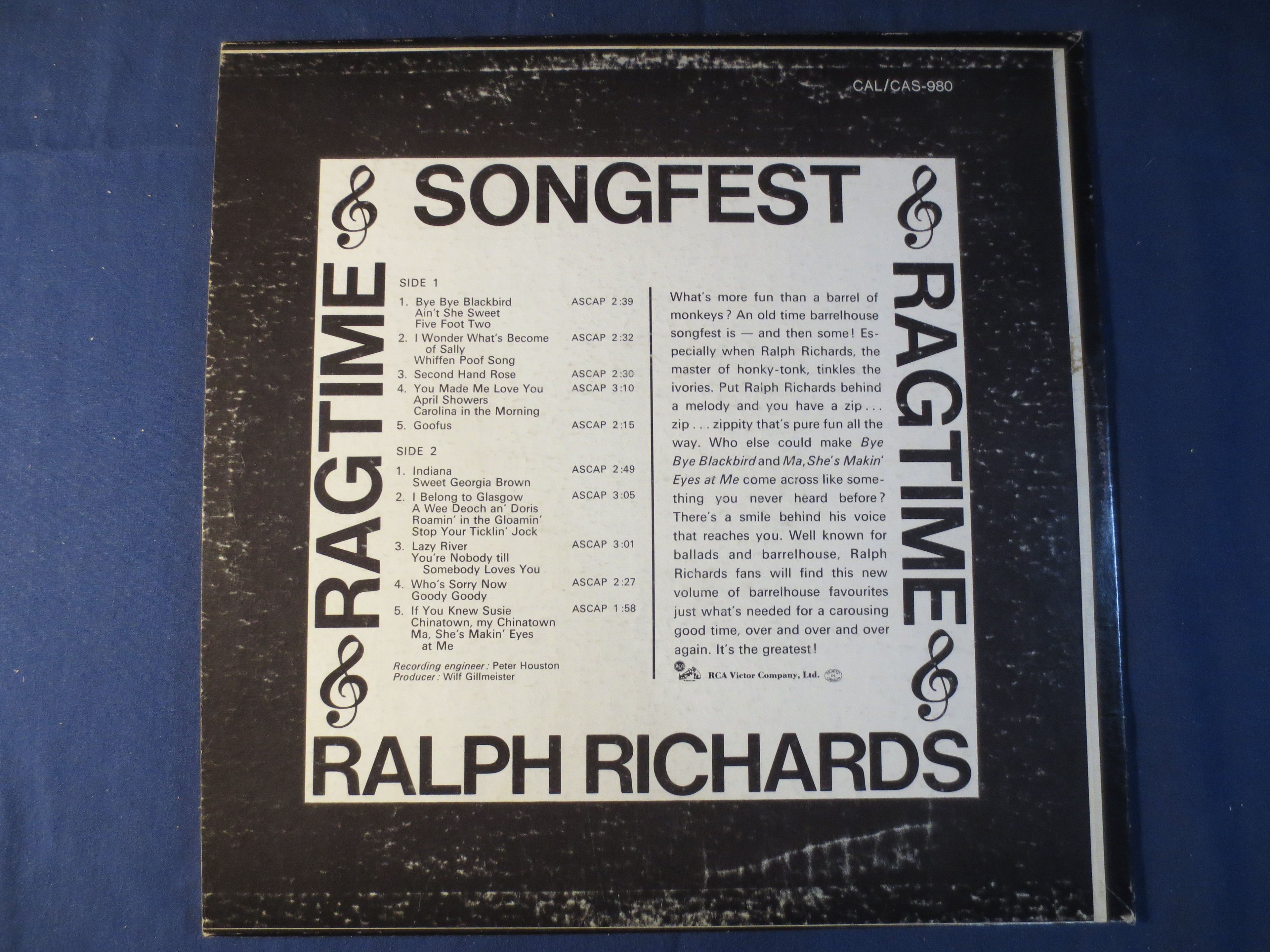 Ralph Richards – Ragtime Songfest (1966) Vinyl LP