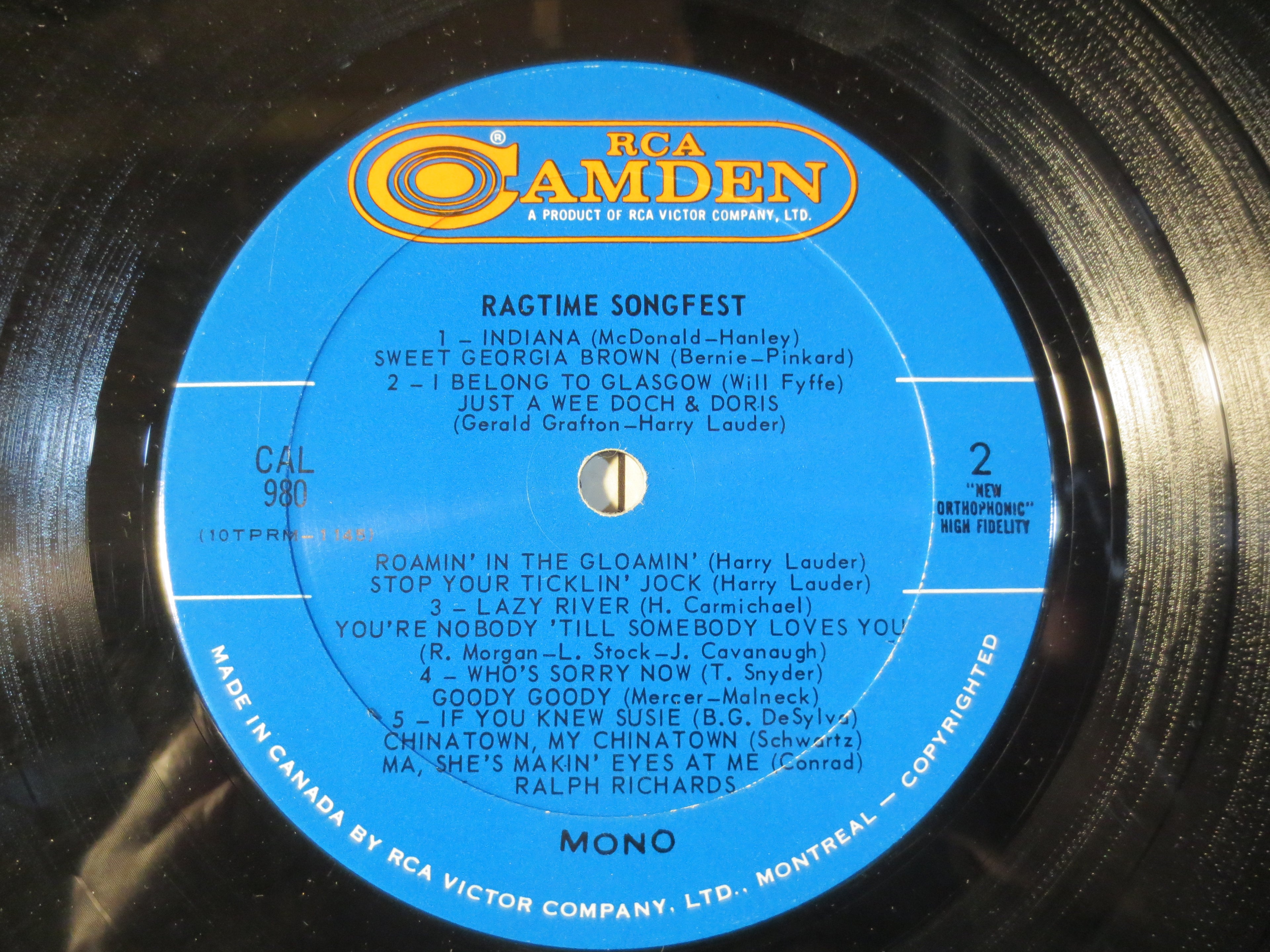 Ralph Richards – Ragtime Songfest (1966) Vinyl LP