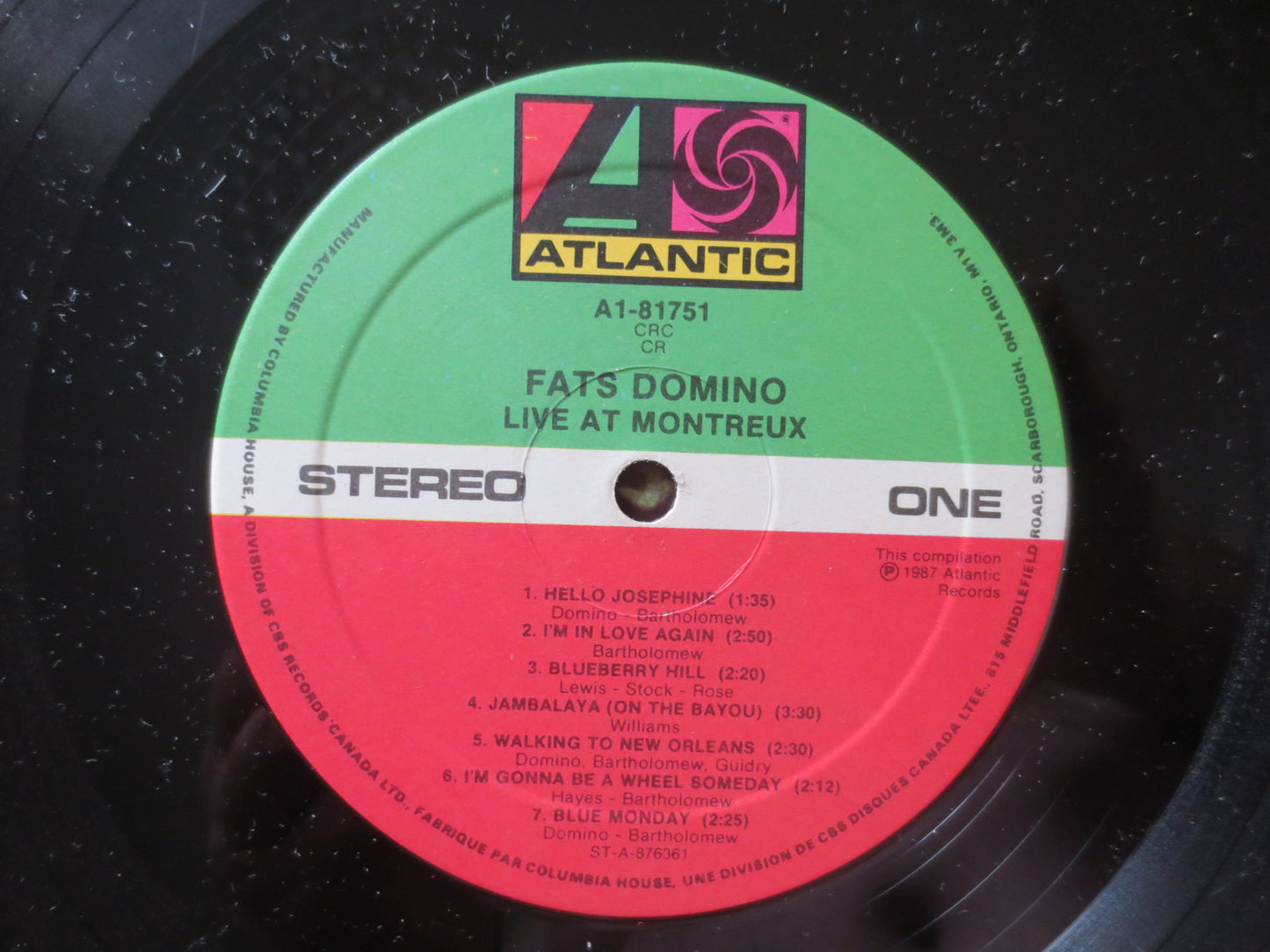 FATS DOMINO, LIVE at Montreux, Fats Domino Album, Fats Domino Vinyl, Fats Domino Lp, Vintage Vinyl, Lp, 1987 Records
