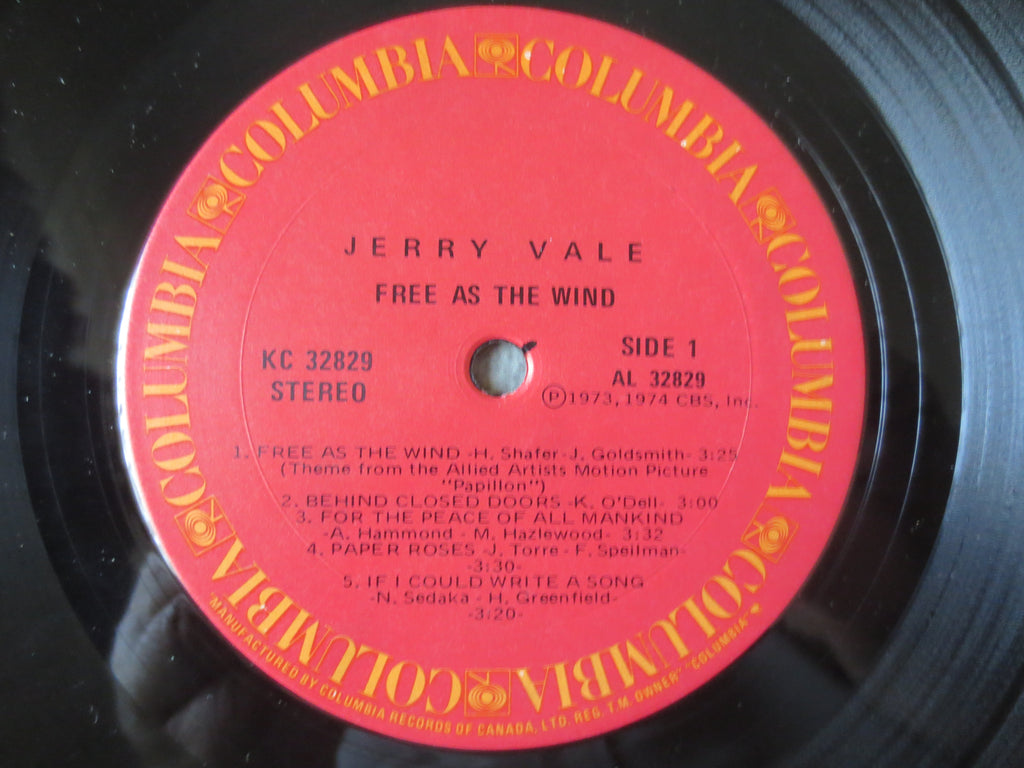 Jerry Vale – Free as the Wind (1974) [Vinyl LP]