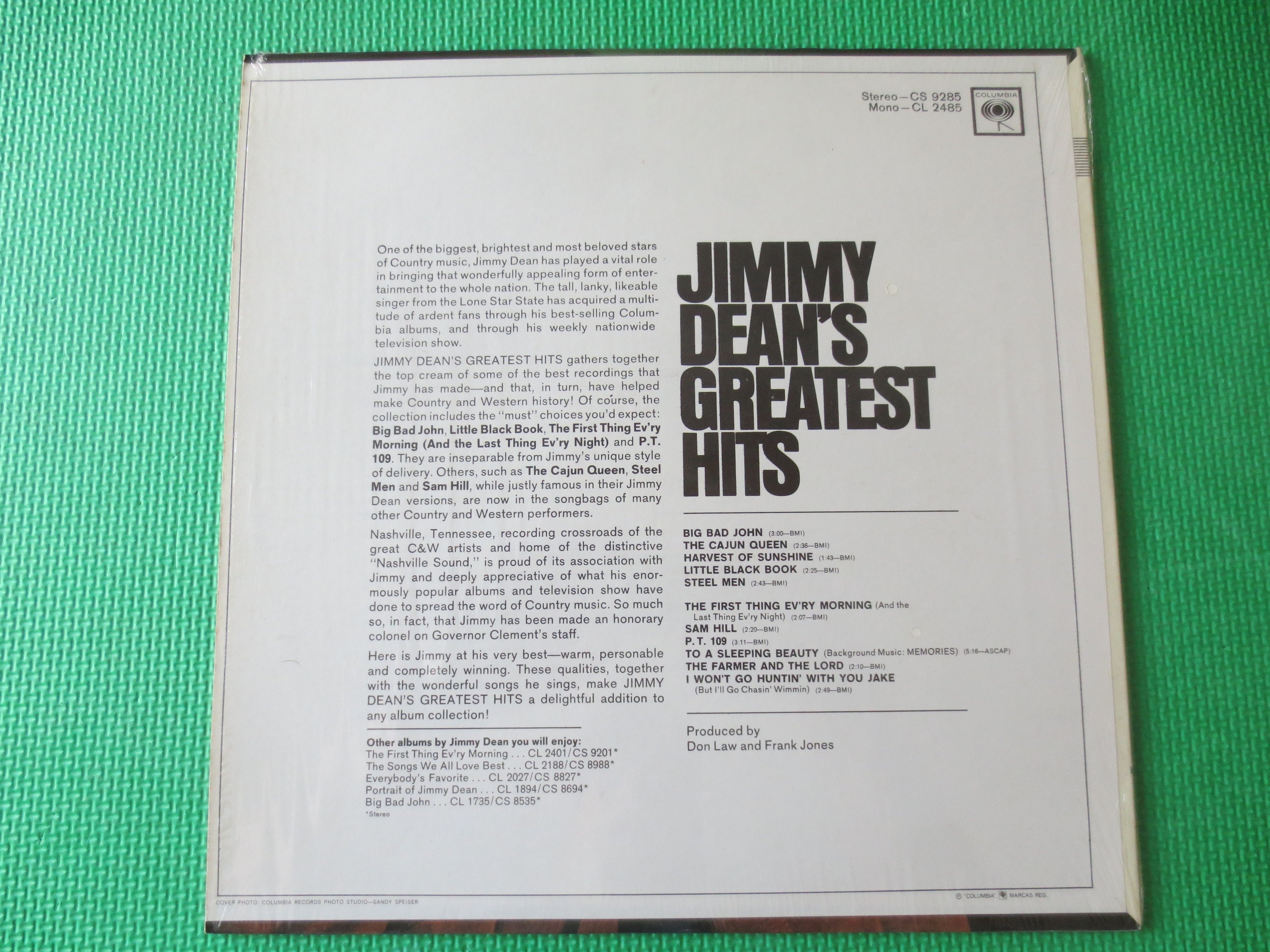 Jimmy Dean – Greatest Hits (1966) Vinyl LP