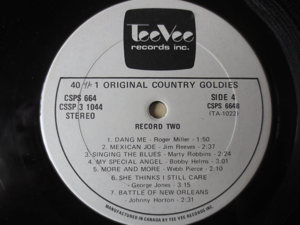 Various Artists – 40 #1 Country Goldies (Tee Vee 3-Record Set, 1975) Vinyl LP
