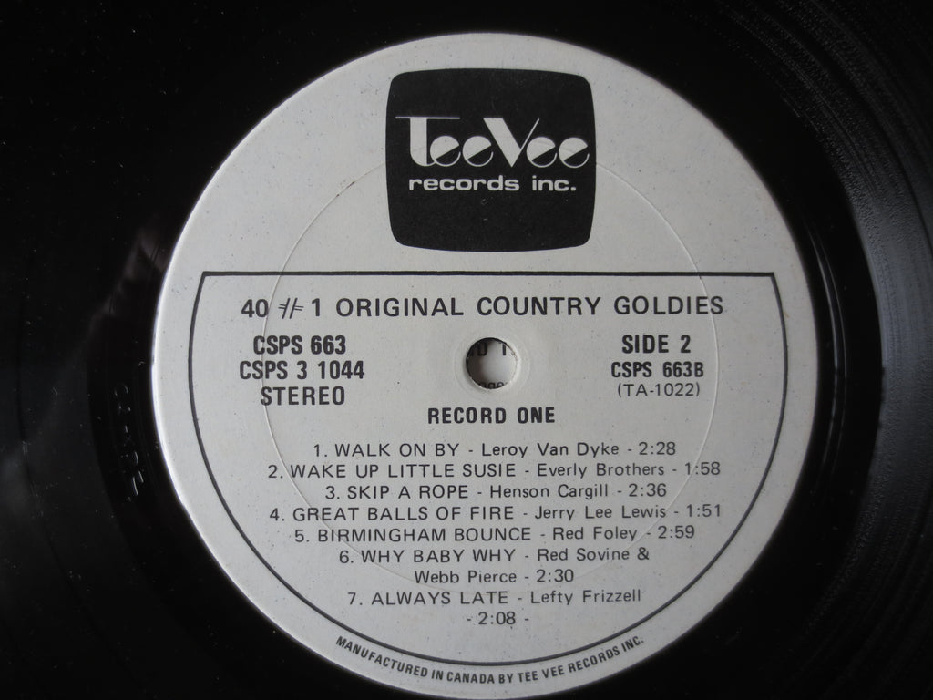 Various Artists – 40 #1 Country Goldies (Tee Vee 3-Record Set, 1975) Vinyl LP