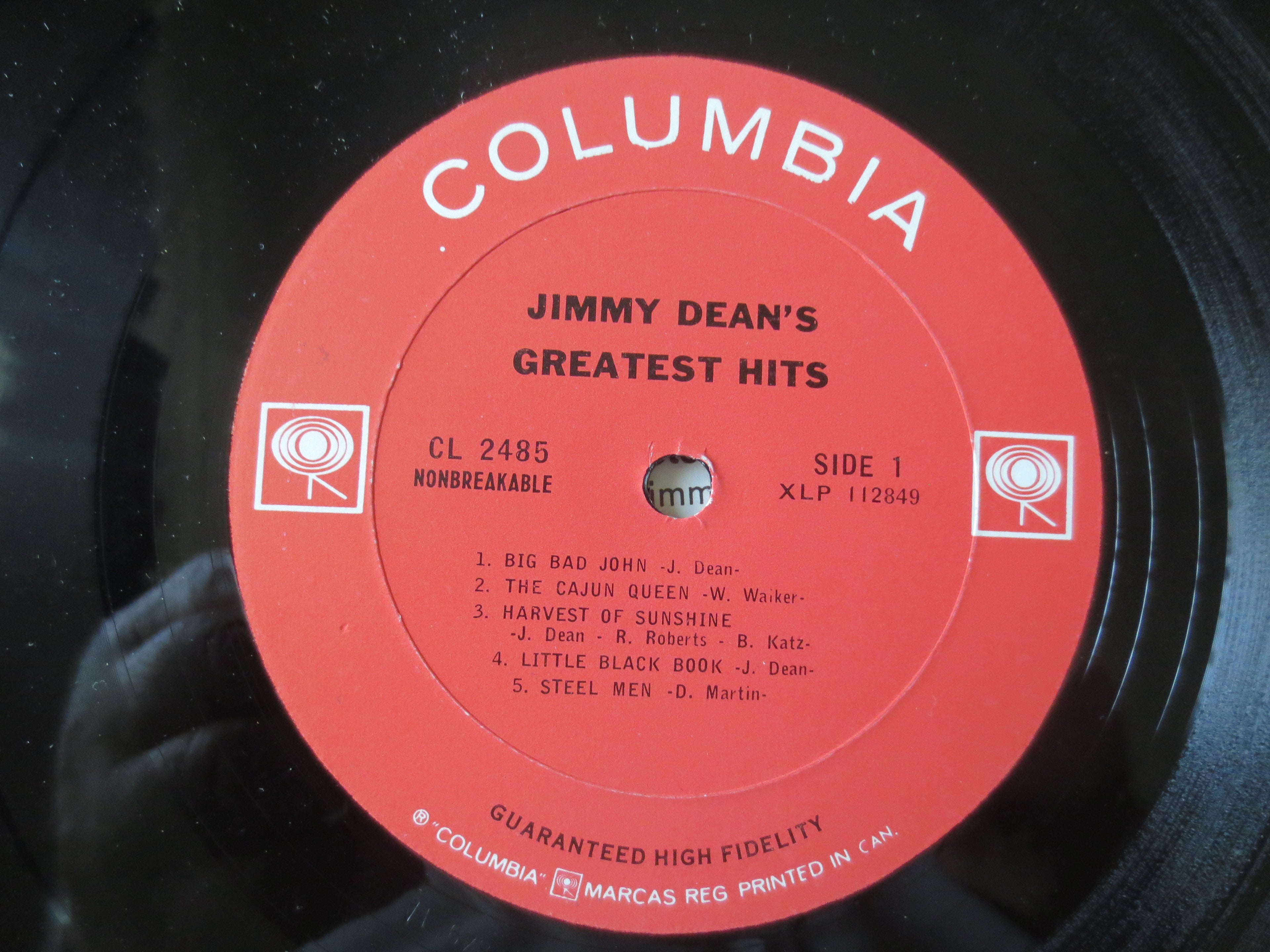 Jimmy Dean – Greatest Hits (1966) Vinyl LP