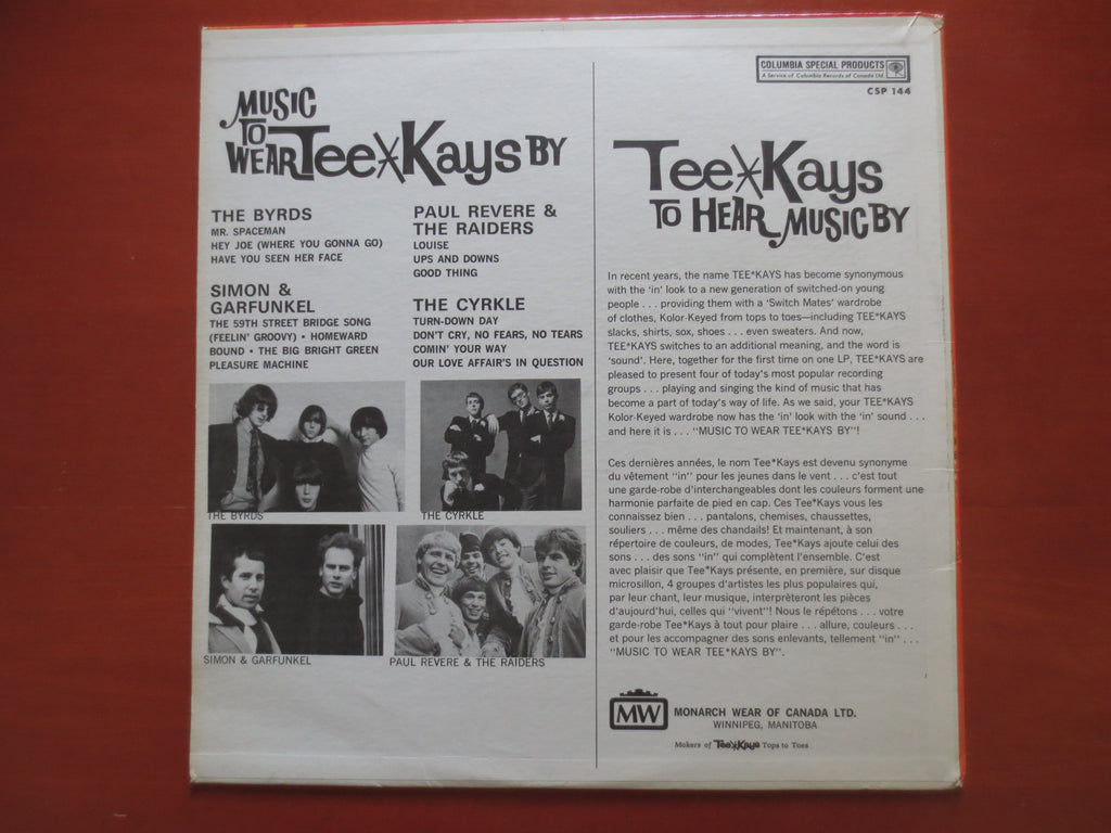 Music to Wear Tee*Kays By (1967) Vinyl LP