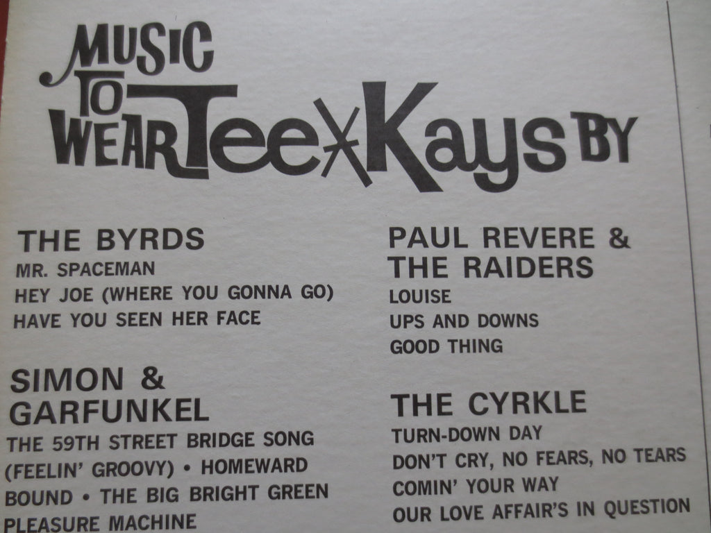 Music to Wear Tee*Kays By (1967) Vinyl LP